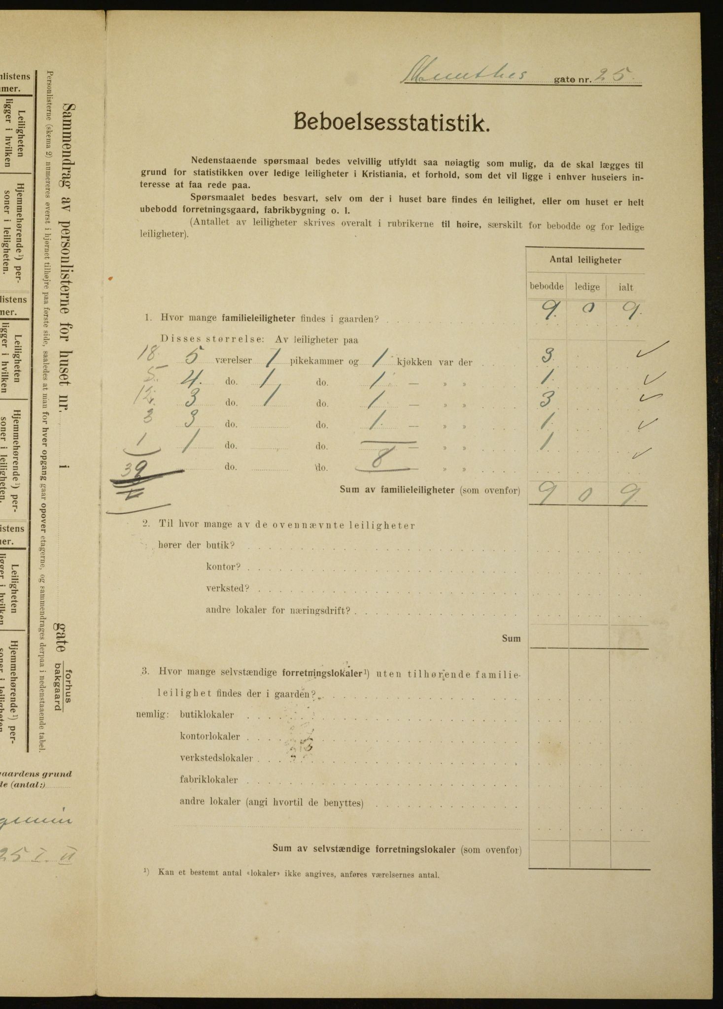 OBA, Municipal Census 1910 for Kristiania, 1910, p. 65747