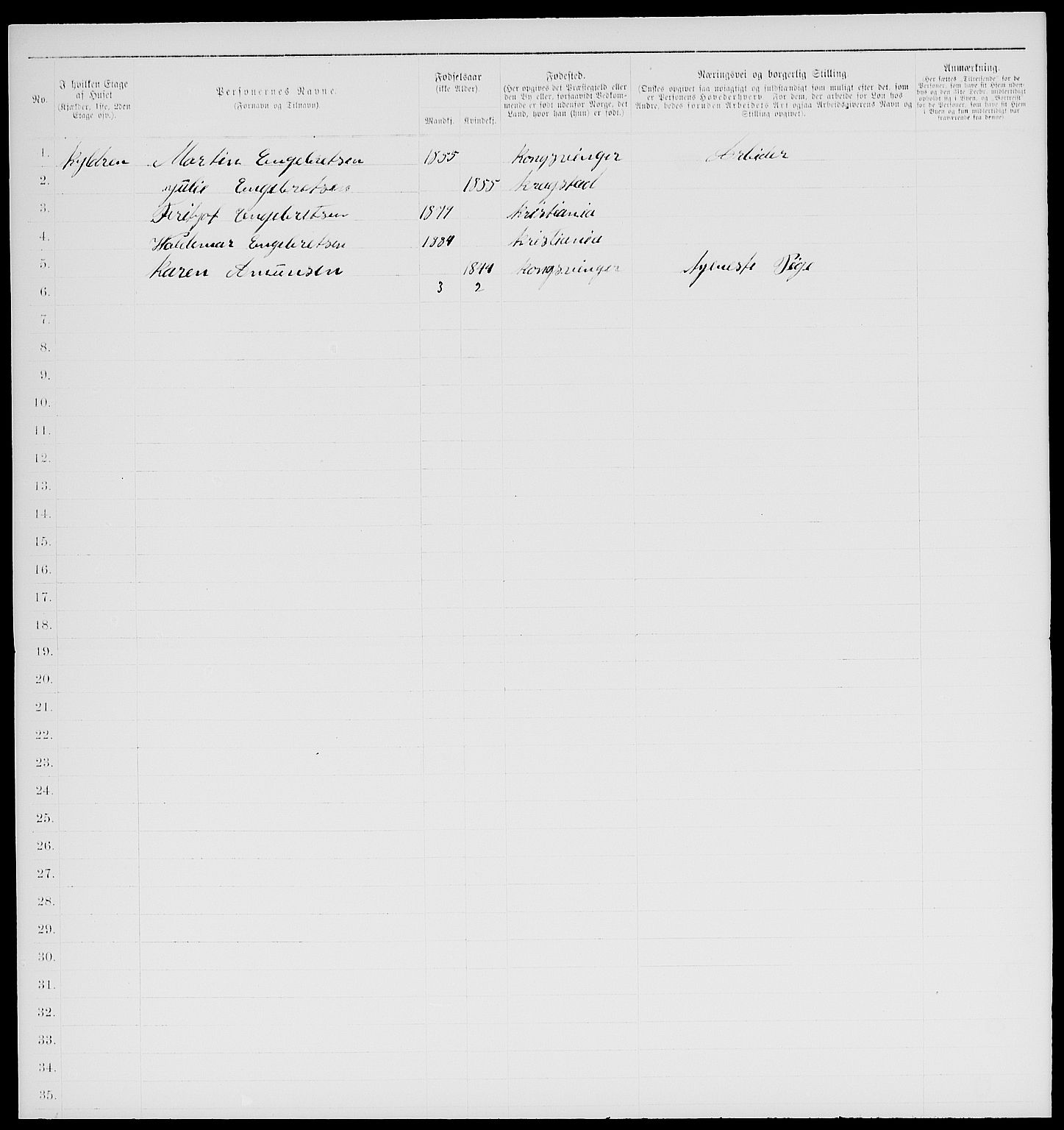 RA, 1885 census for 0301 Kristiania, 1885, p. 2092