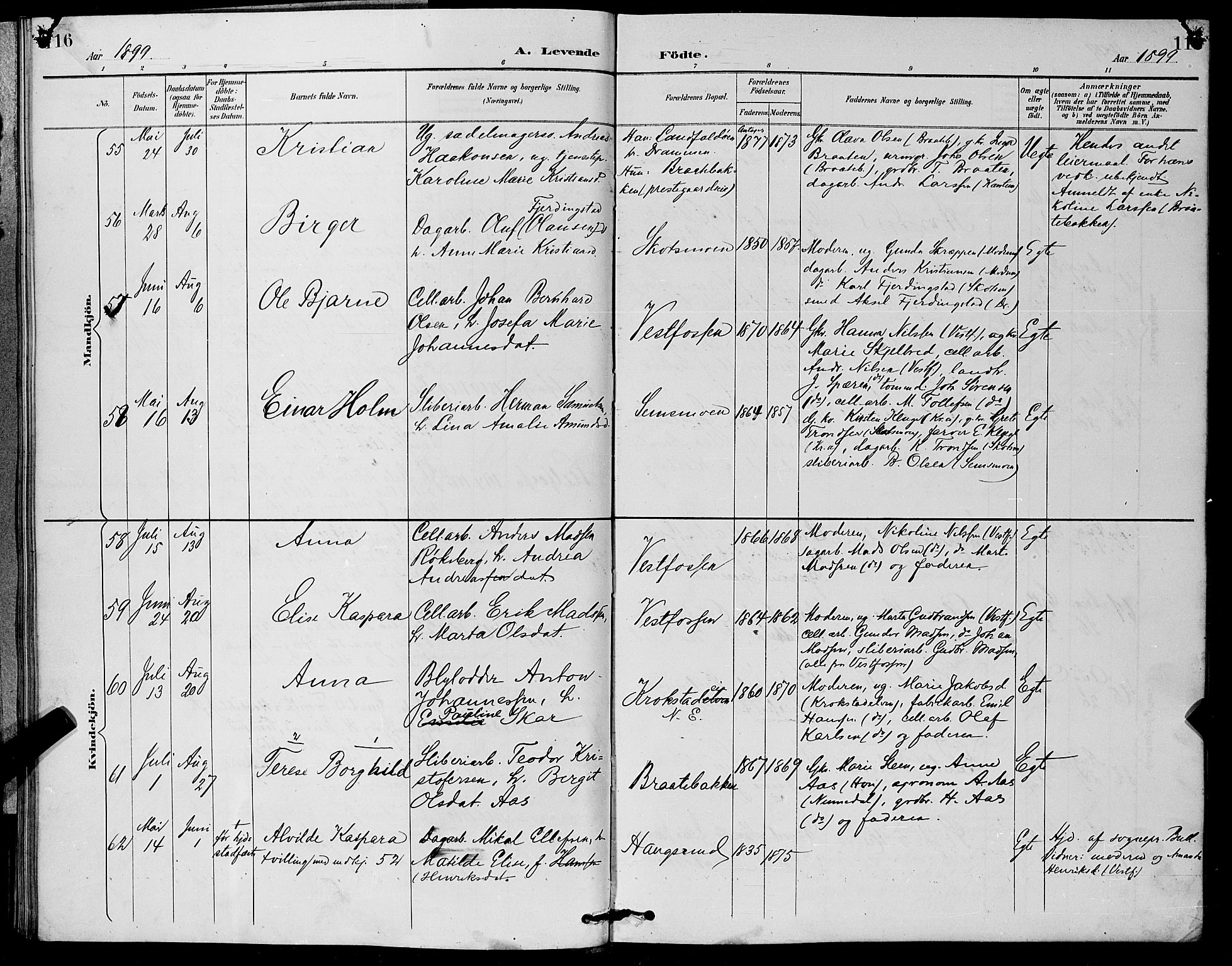 Eiker kirkebøker, AV/SAKO-A-4/G/Ga/L0007: Parish register (copy) no. I 7, 1893-1902, p. 116