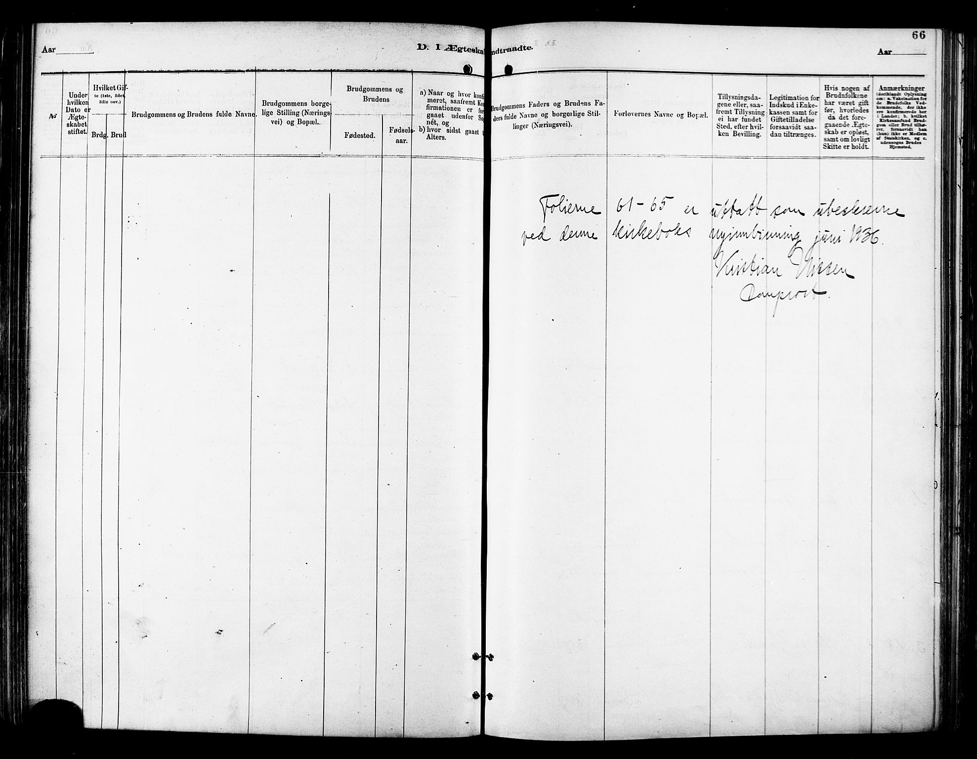 Tromsø sokneprestkontor/stiftsprosti/domprosti, SATØ/S-1343/G/Ga/L0014kirke: Parish register (official) no. 14, 1878-1888, p. 66