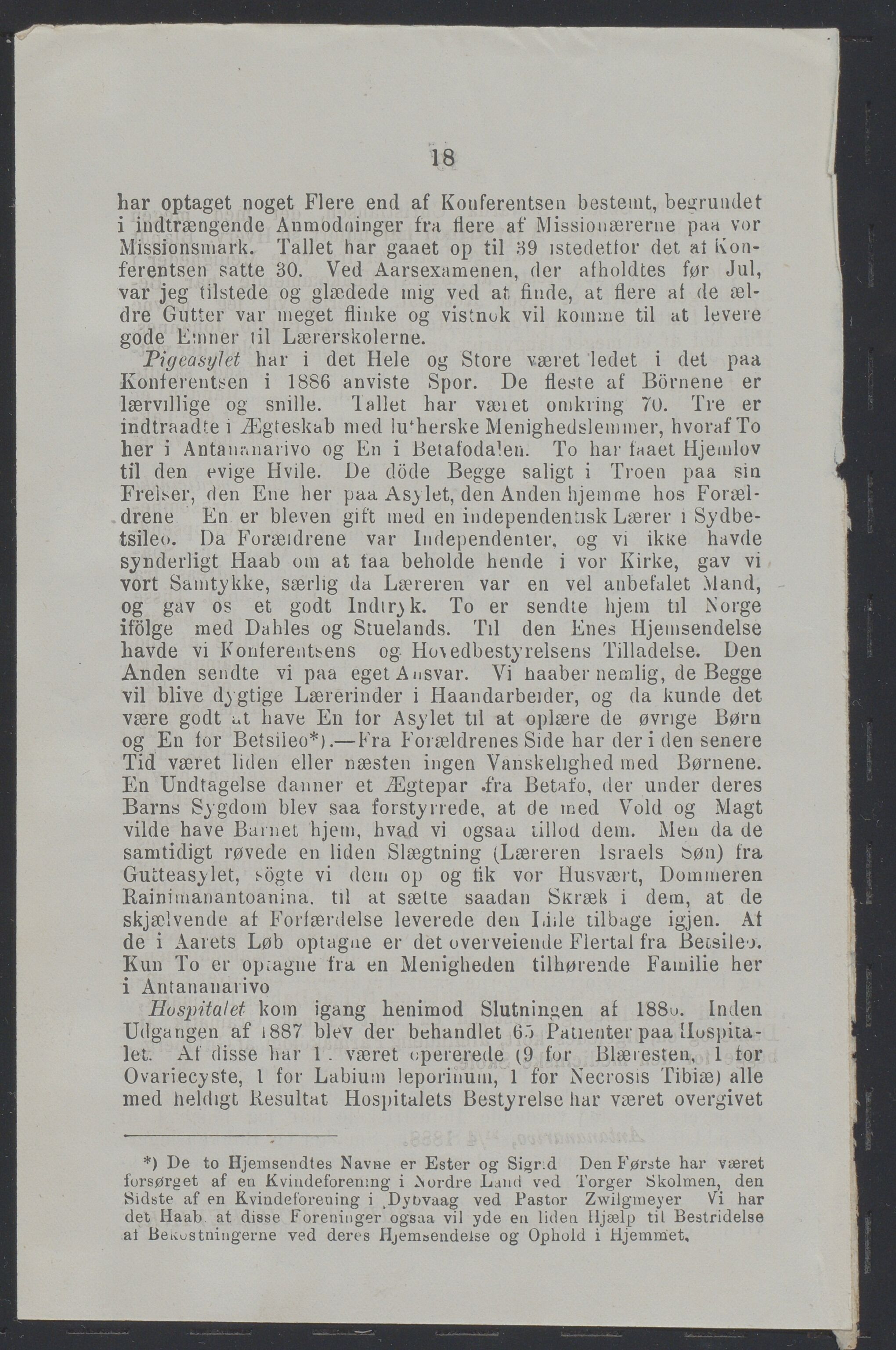 Det Norske Misjonsselskap - hovedadministrasjonen, VID/MA-A-1045/D/Da/Daa/L0037/0006: Konferansereferat og årsberetninger / Konferansereferat fra Madagaskar Innland., 1888, p. 18