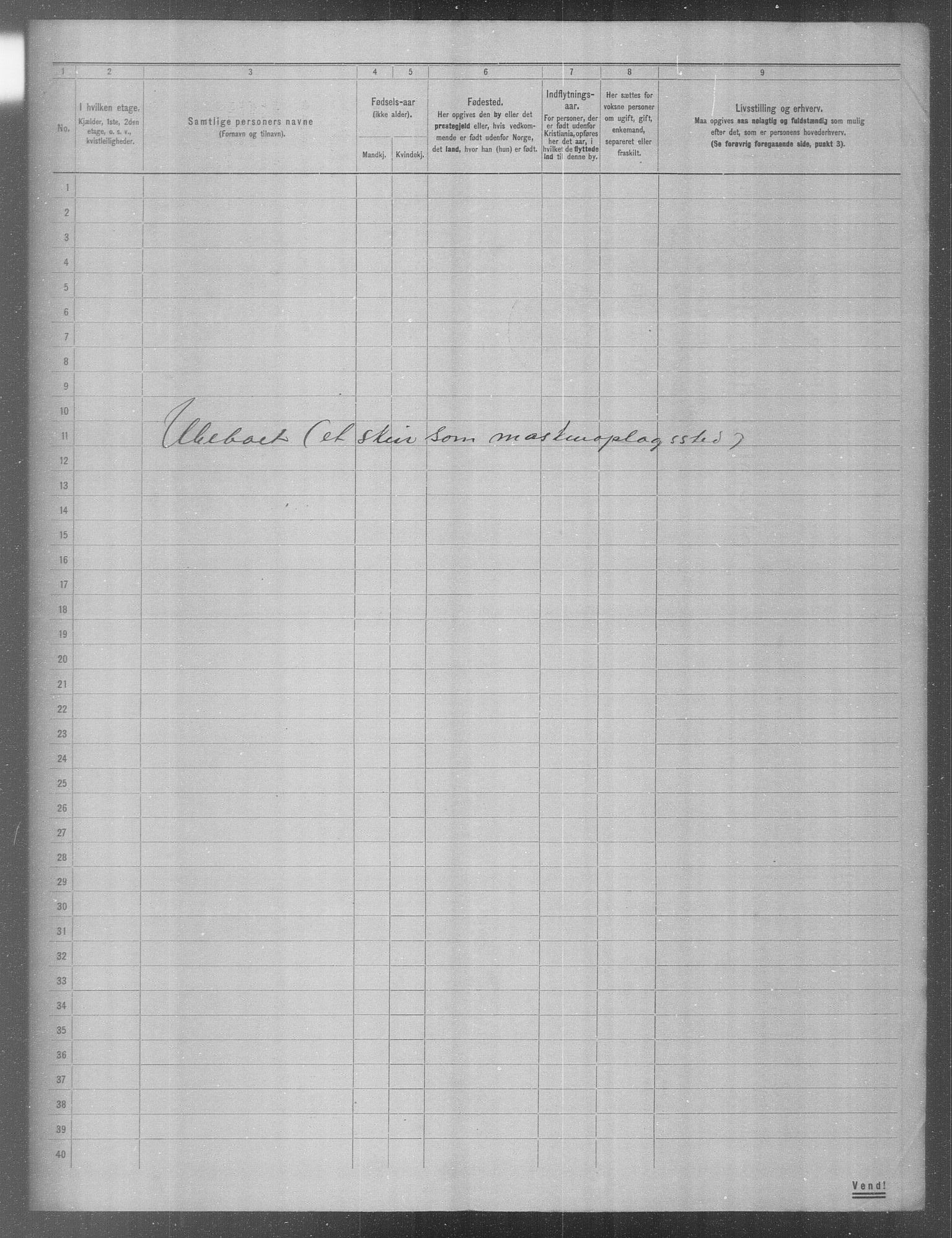 OBA, Municipal Census 1904 for Kristiania, 1904, p. 1809