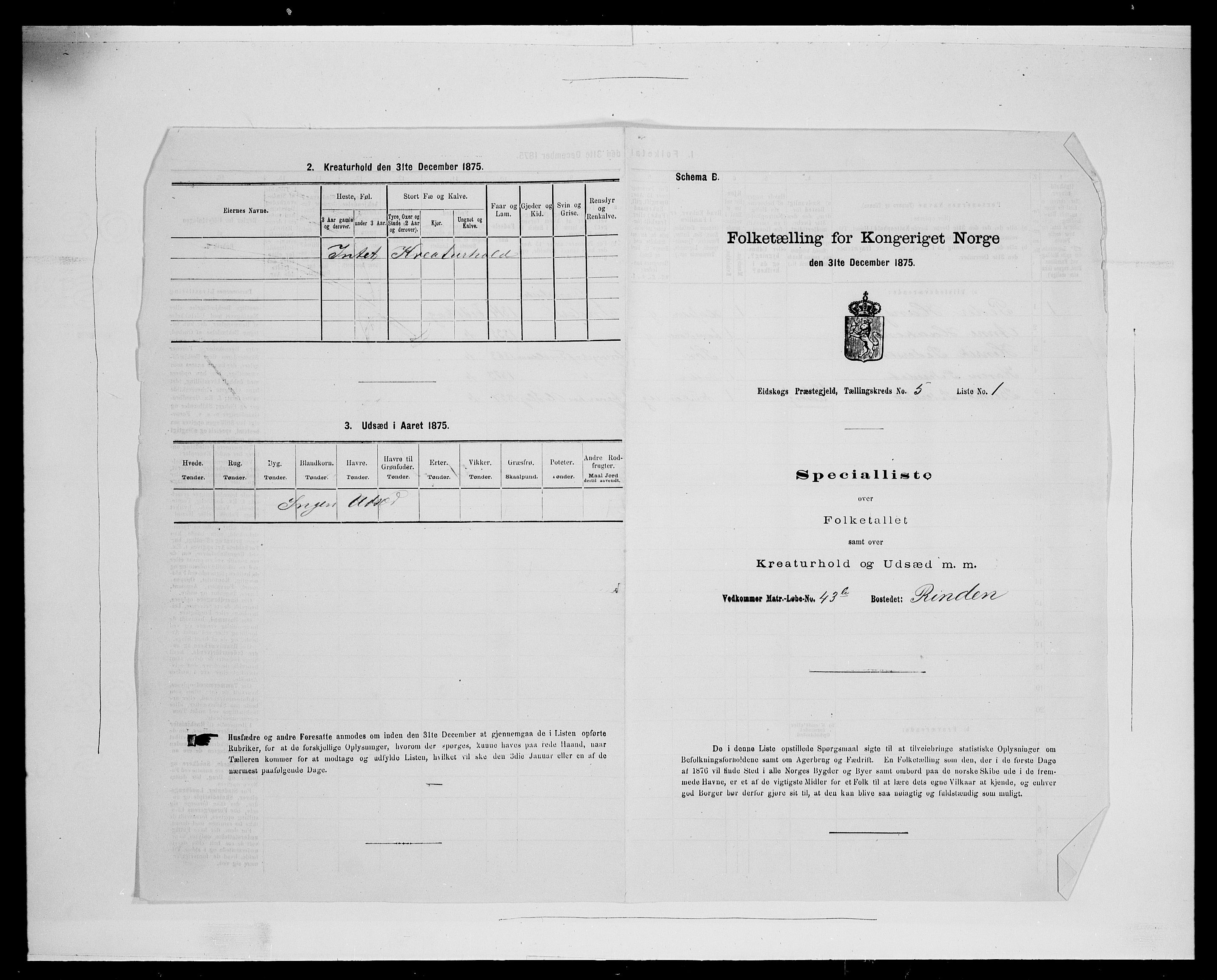 SAH, 1875 census for 0420P Eidskog, 1875, p. 841