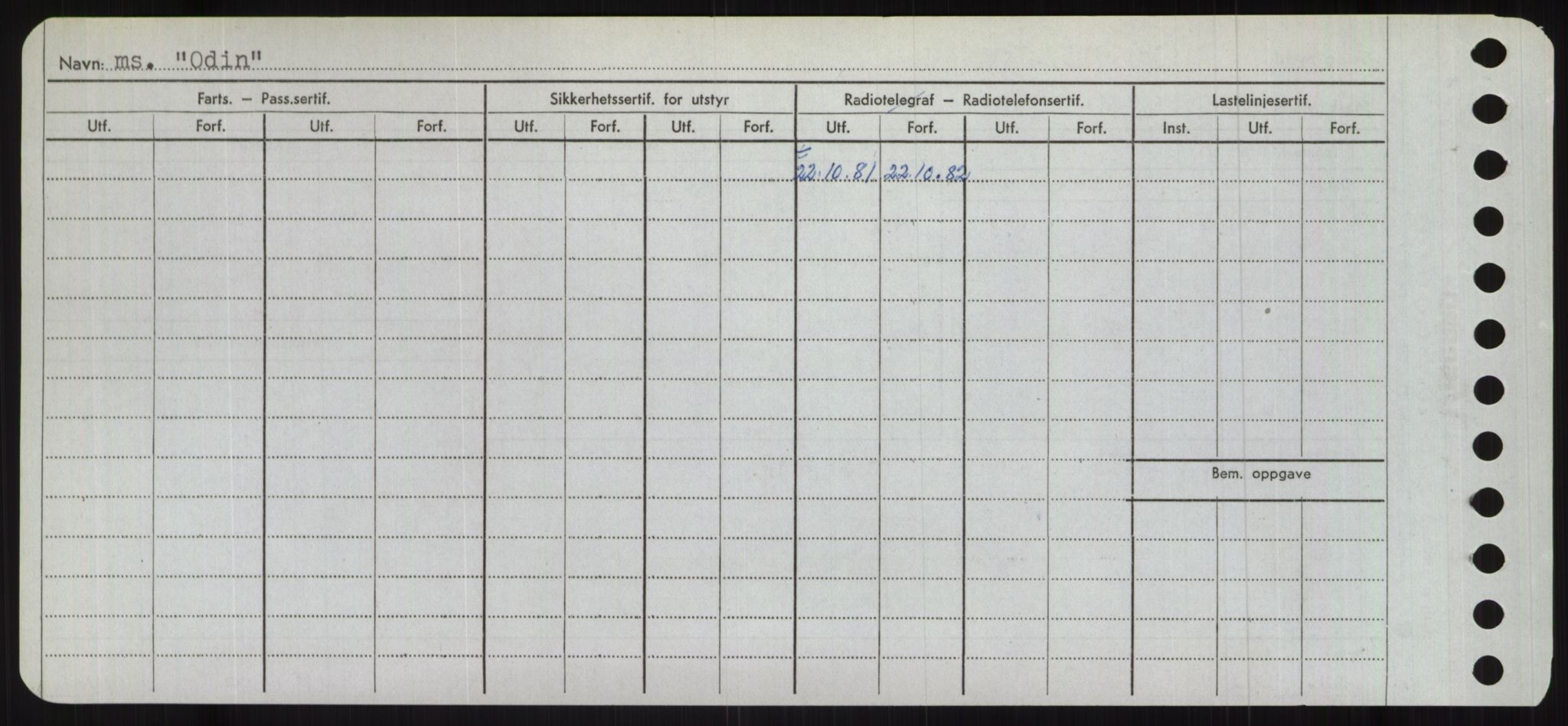 Sjøfartsdirektoratet med forløpere, Skipsmålingen, RA/S-1627/H/Ha/L0004/0002: Fartøy, Mas-R / Fartøy, Odin-R, p. 2