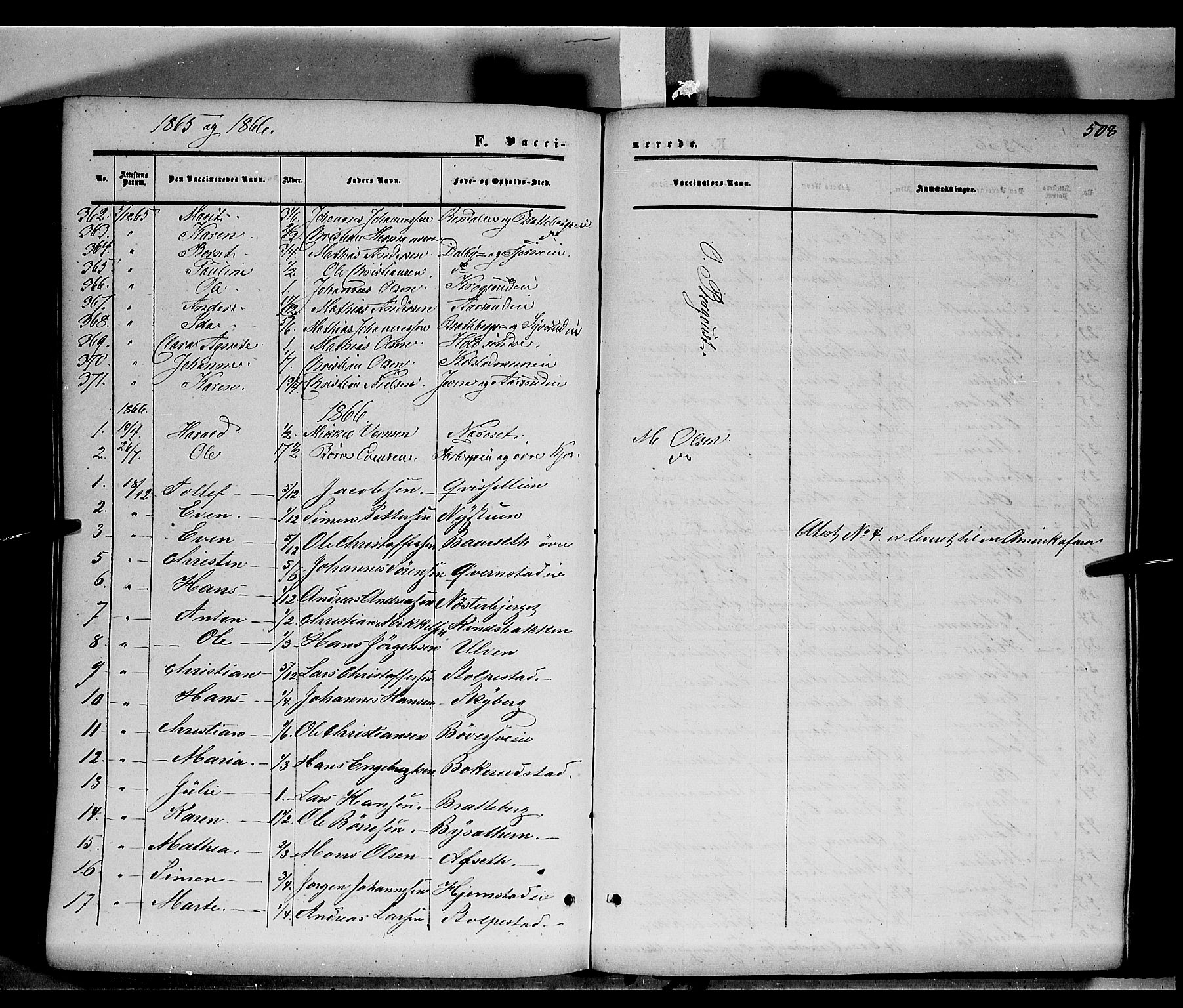 Ringsaker prestekontor, AV/SAH-PREST-014/K/Ka/L0010: Parish register (official) no. 10, 1861-1869, p. 508