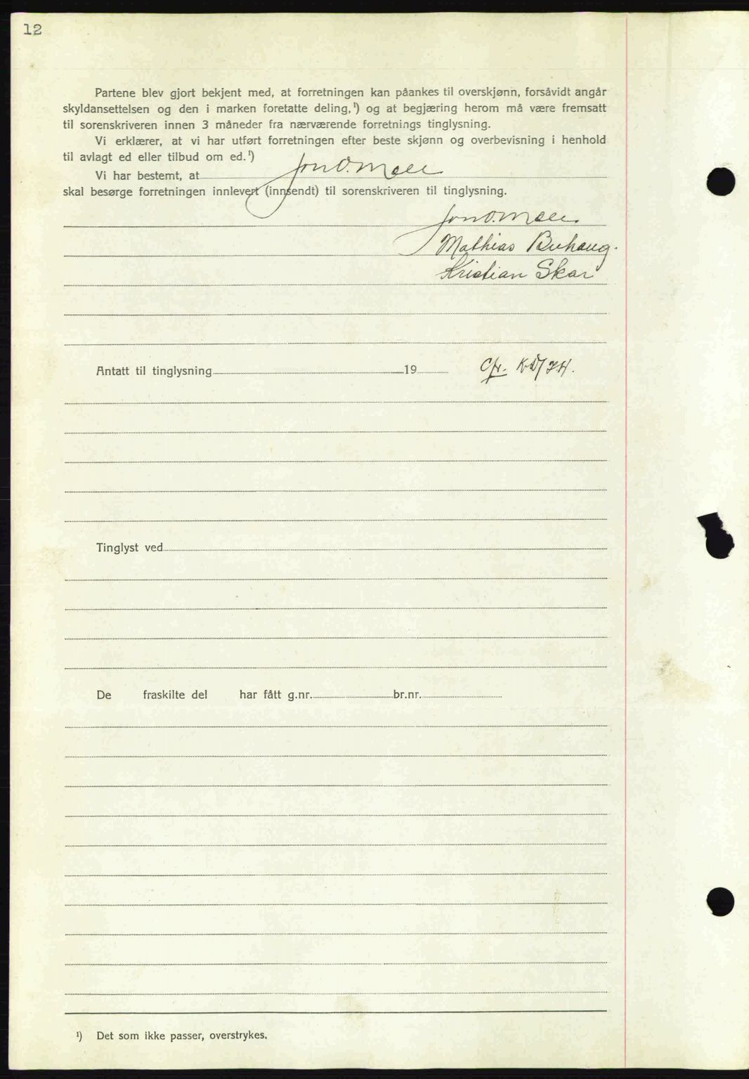 Nordmøre sorenskriveri, AV/SAT-A-4132/1/2/2Ca: Mortgage book no. A81, 1937-1937, Diary no: : 535/1937