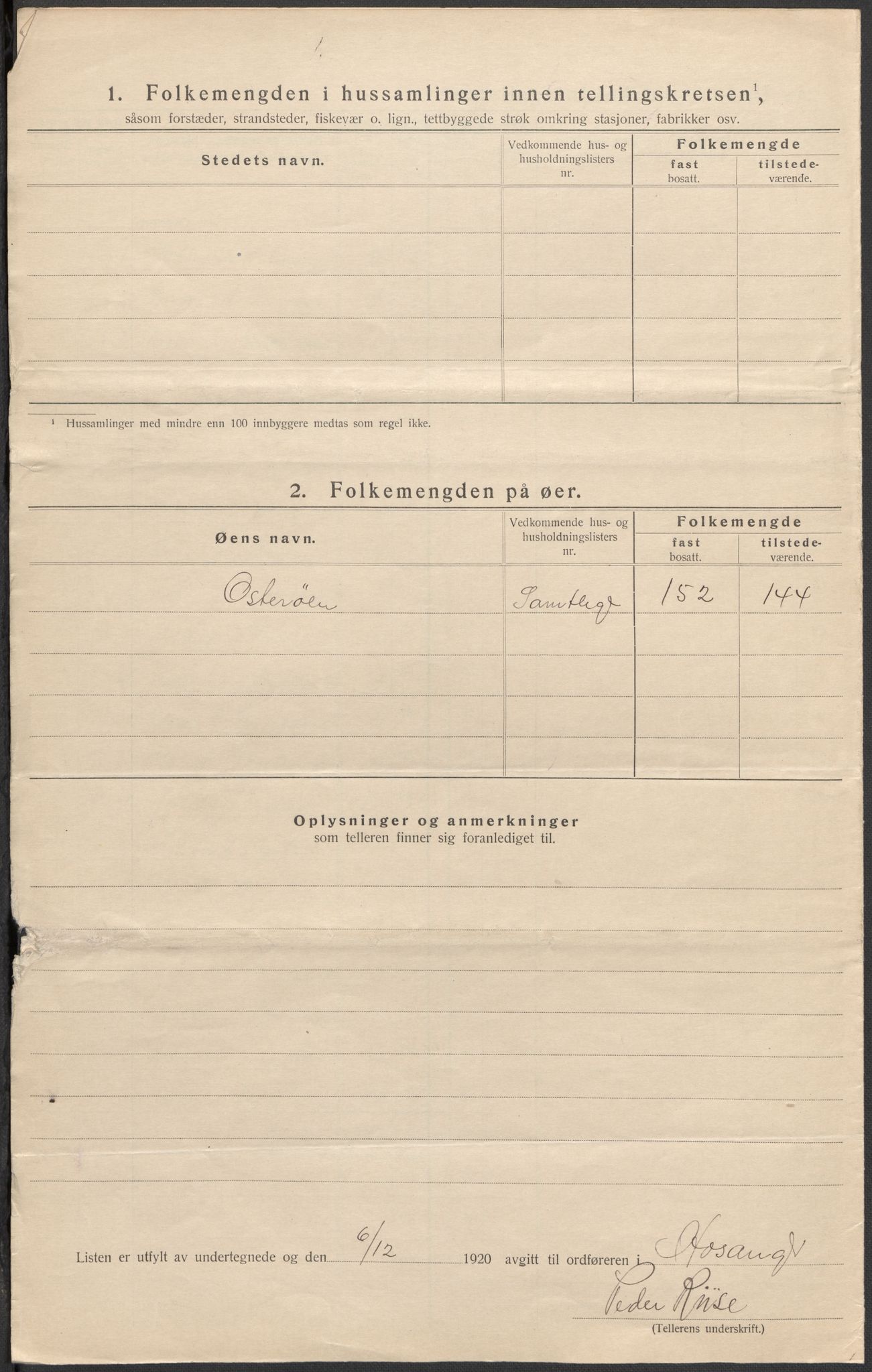 SAB, 1920 census for Hosanger, 1920, p. 10