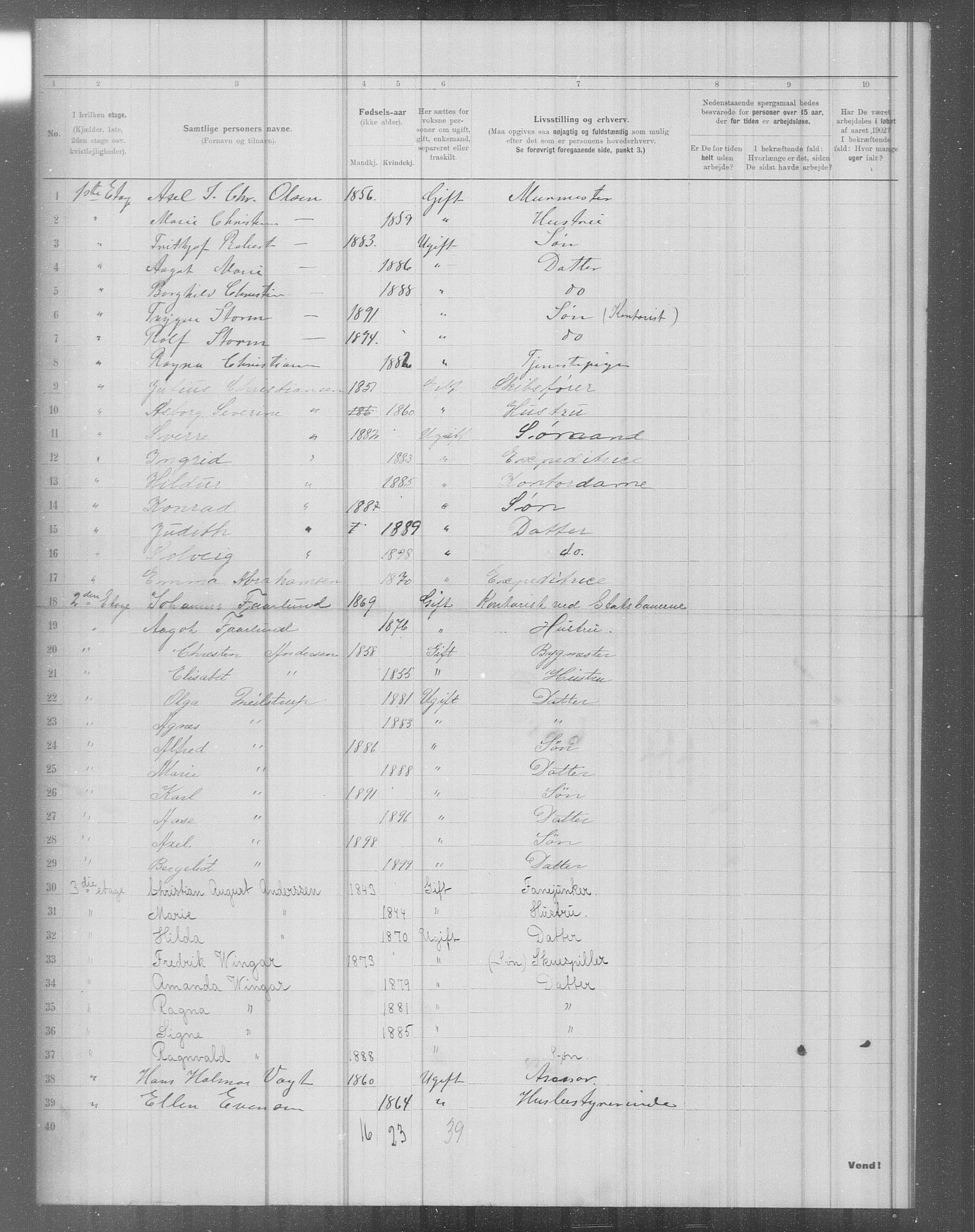 OBA, Municipal Census 1902 for Kristiania, 1902, p. 4945