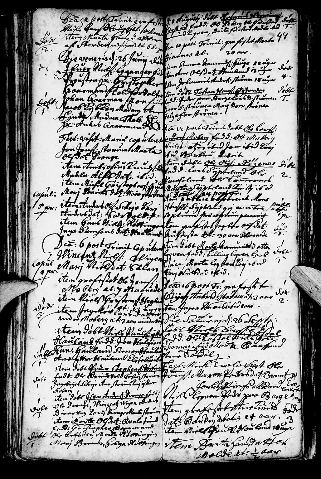 Os sokneprestembete, SAB/A-99929: Parish register (official) no. A 1, 1669-1722, p. 98