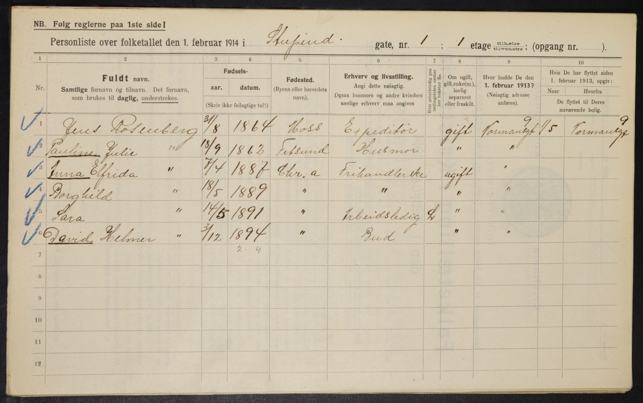 OBA, Municipal Census 1914 for Kristiania, 1914, p. 105202