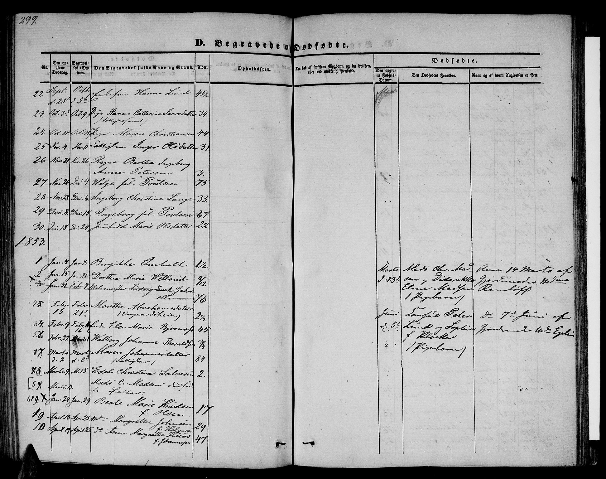 Arendal sokneprestkontor, Trefoldighet, AV/SAK-1111-0040/F/Fb/L0002: Parish register (copy) no. B 2, 1838-1860, p. 299