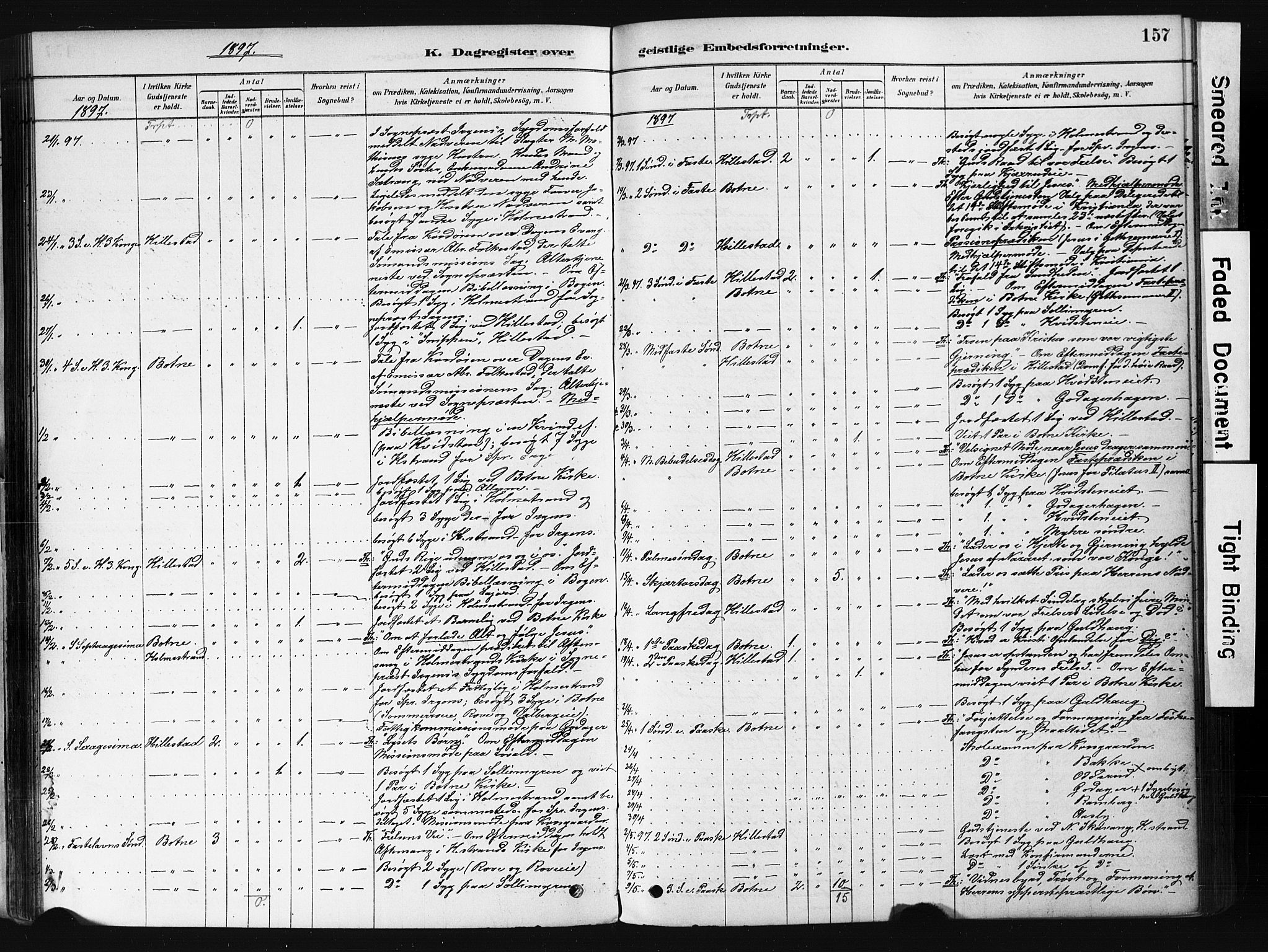 Botne kirkebøker, AV/SAKO-A-340/F/Fb/L0001: Parish register (official) no. II 1, 1878-1902, p. 157