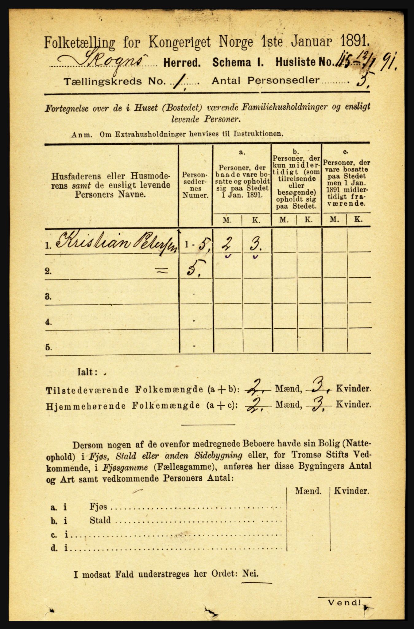 RA, 1891 census for 1719 Skogn, 1891, p. 138