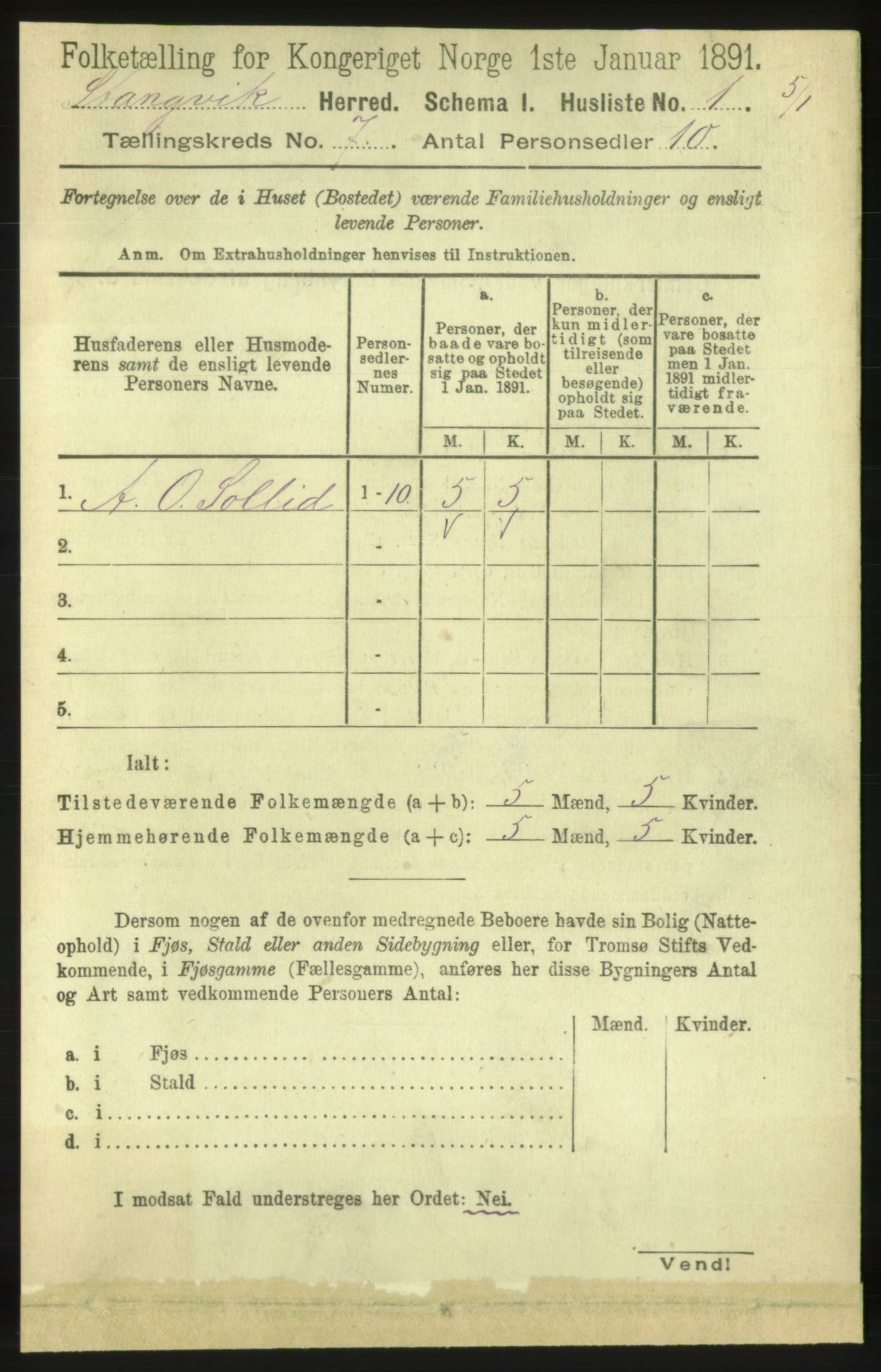 RA, 1891 census for 1564 Stangvik, 1891, p. 2973