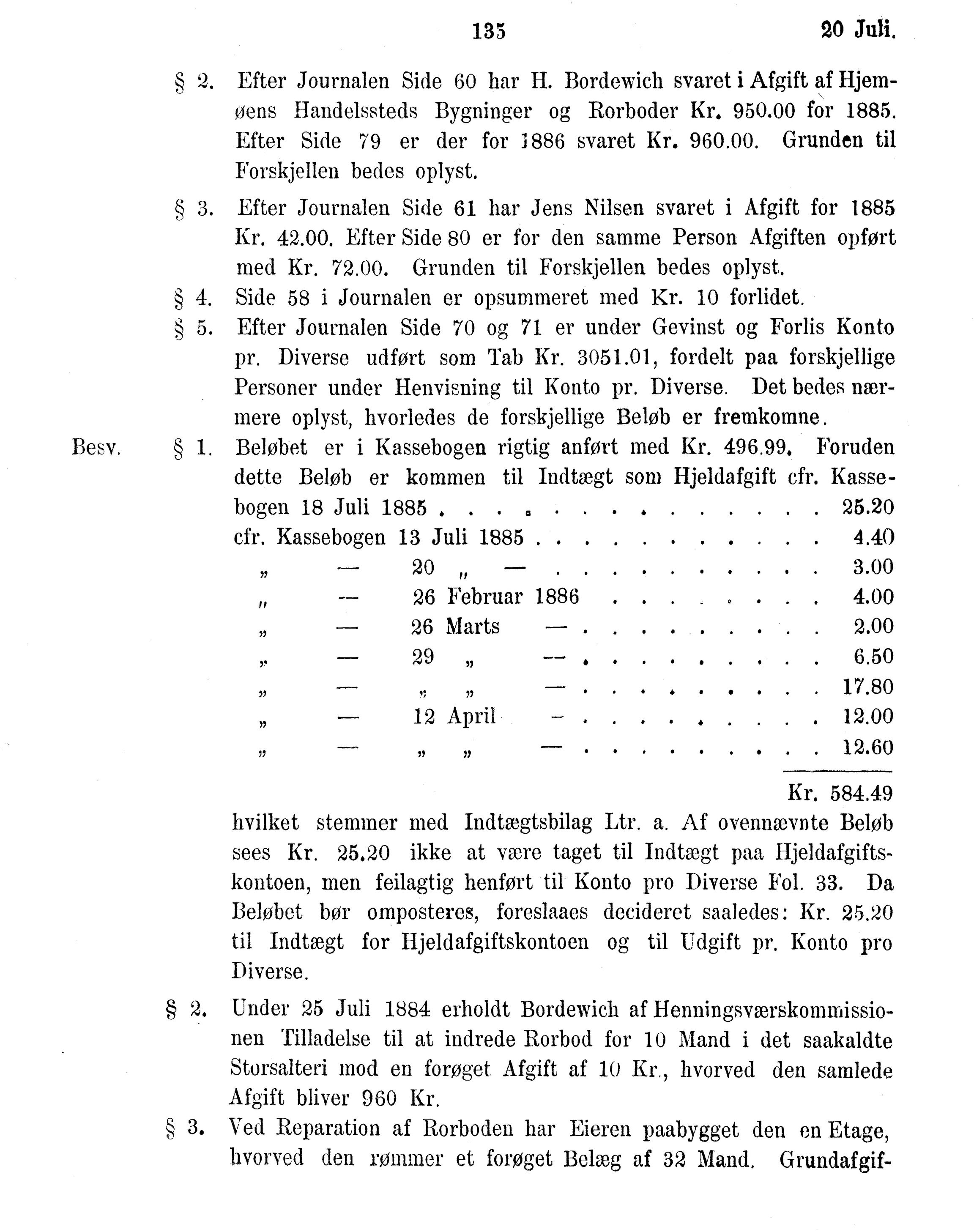 Nordland Fylkeskommune. Fylkestinget, AIN/NFK-17/176/A/Ac/L0015: Fylkestingsforhandlinger 1886-1890, 1886-1890