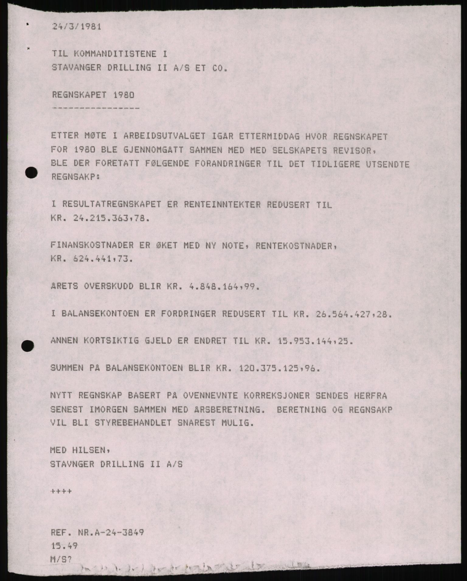 Pa 1503 - Stavanger Drilling AS, AV/SAST-A-101906/D/L0006: Korrespondanse og saksdokumenter, 1974-1984, p. 49