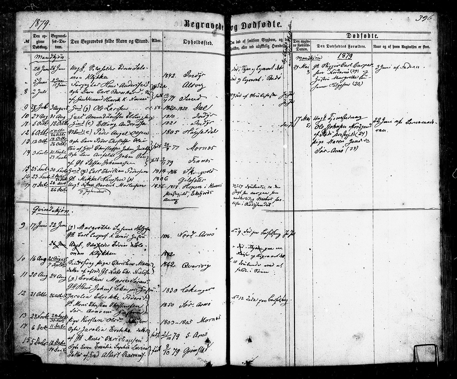 Ministerialprotokoller, klokkerbøker og fødselsregistre - Nordland, AV/SAT-A-1459/805/L0098: Parish register (official) no. 805A05, 1862-1879, p. 396