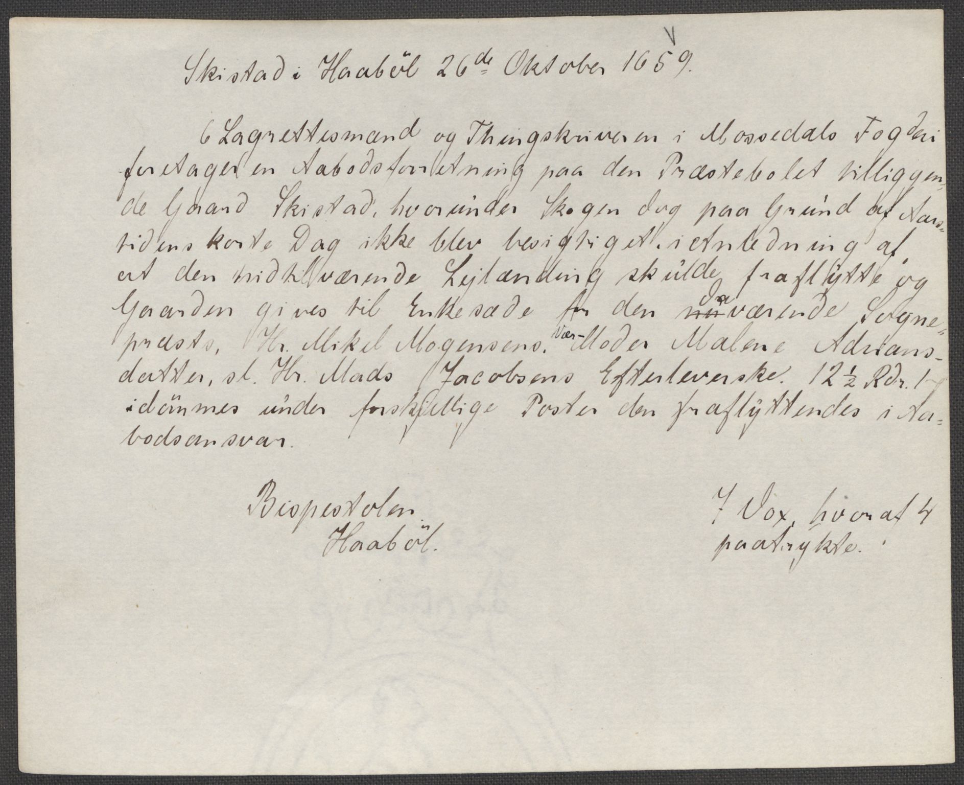 Riksarkivets diplomsamling, RA/EA-5965/F15/L0005: Prestearkiv - Østfold, 1572-1830, p. 264