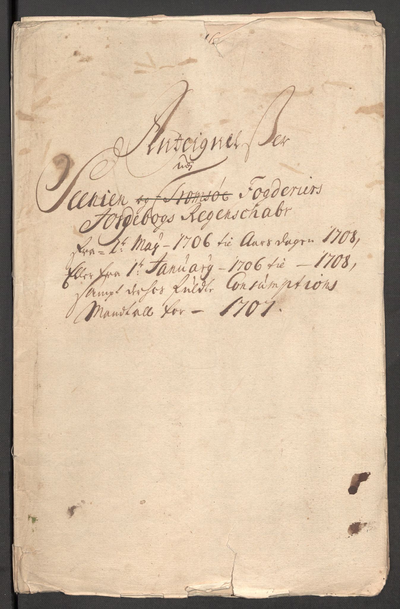 Rentekammeret inntil 1814, Reviderte regnskaper, Fogderegnskap, AV/RA-EA-4092/R68/L4756: Fogderegnskap Senja og Troms, 1705-1707, p. 413