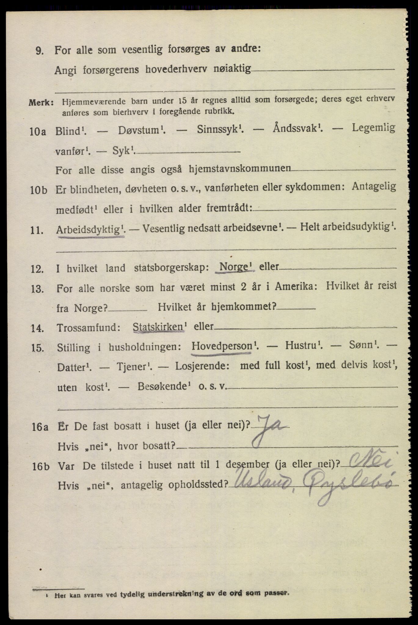 SAK, 1920 census for Sør-Audnedal, 1920, p. 2292