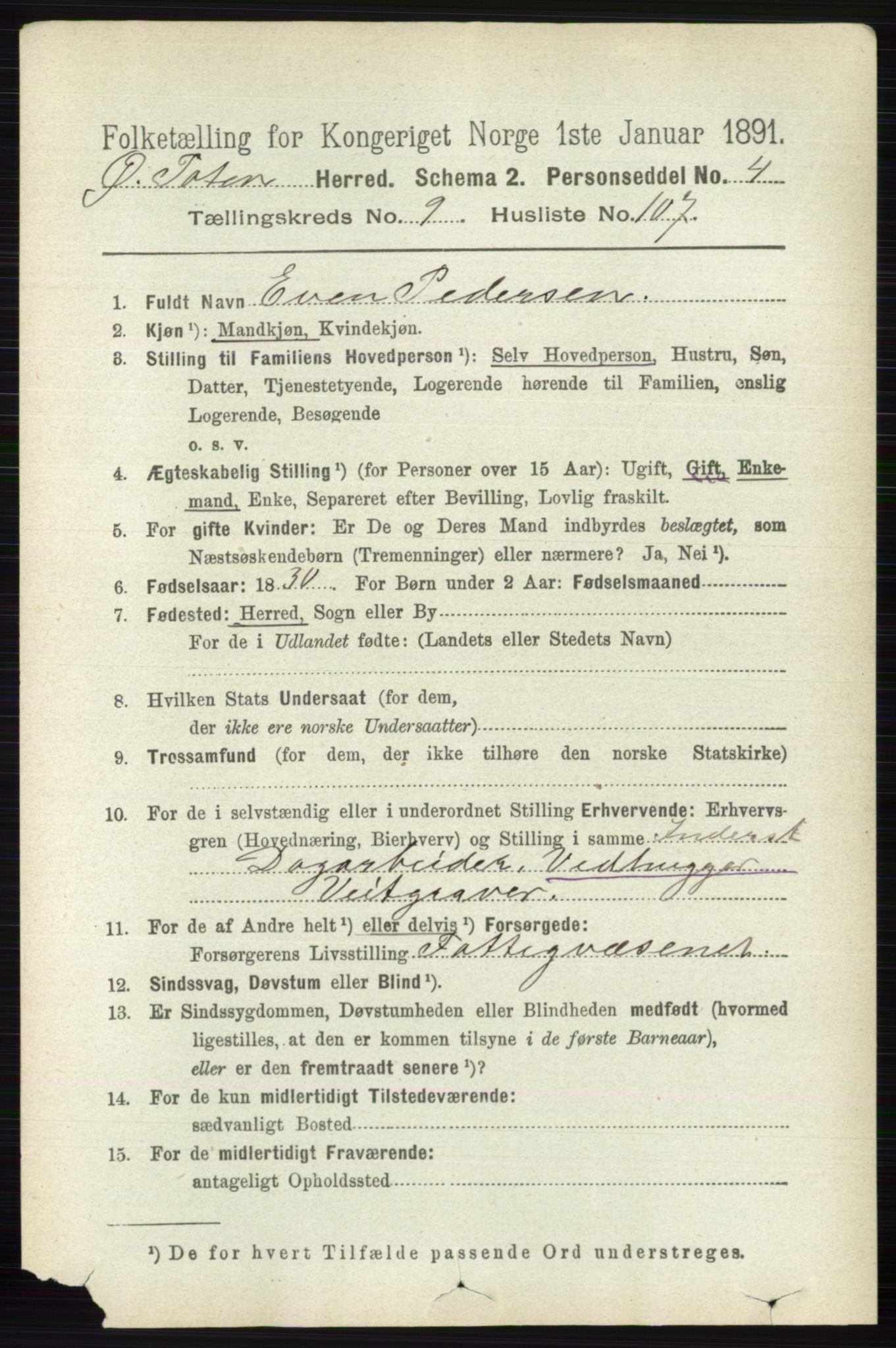 RA, 1891 census for 0528 Østre Toten, 1891, p. 6239