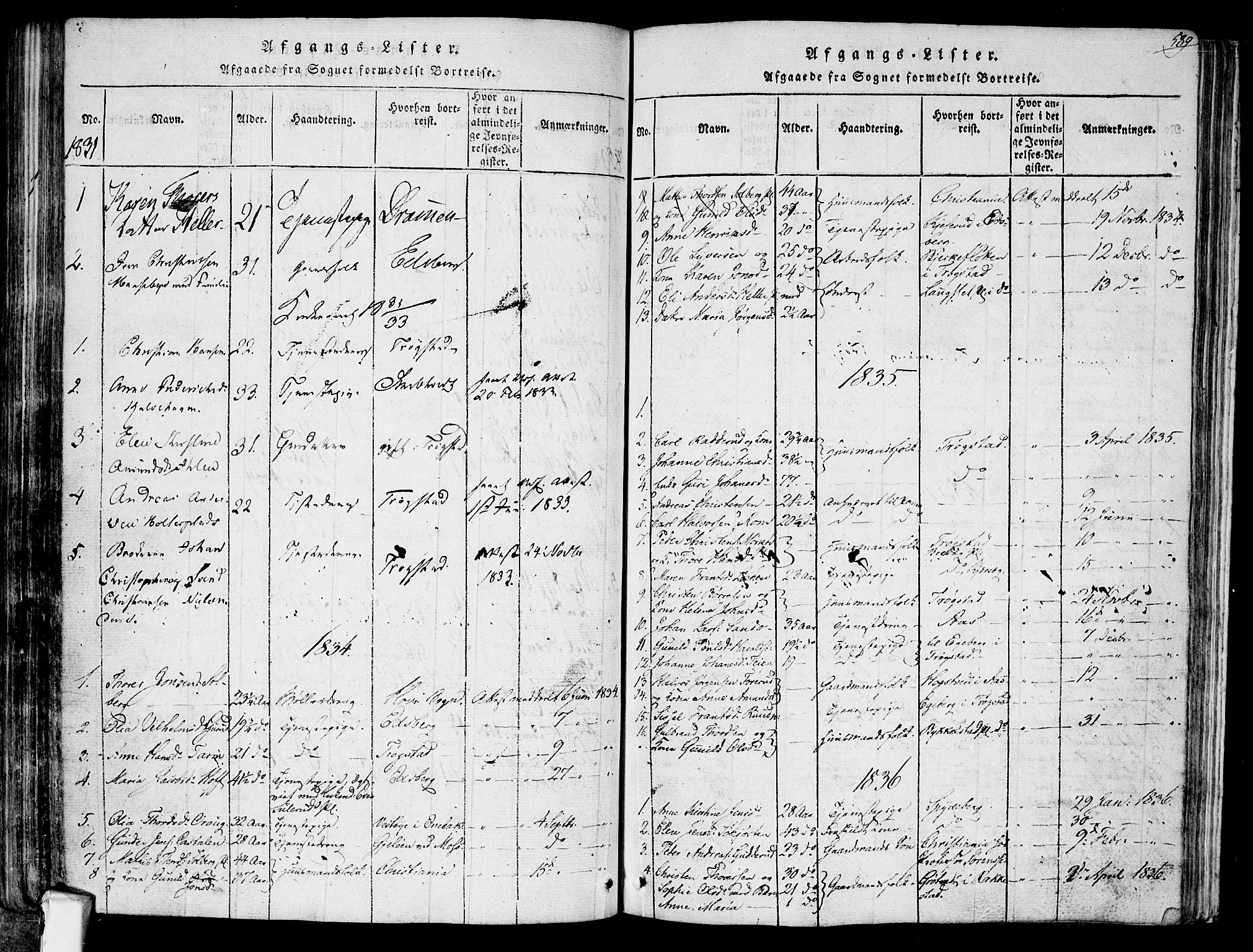 Askim prestekontor Kirkebøker, AV/SAO-A-10900/F/Fa/L0004: Parish register (official) no. 4, 1817-1846, p. 588-589