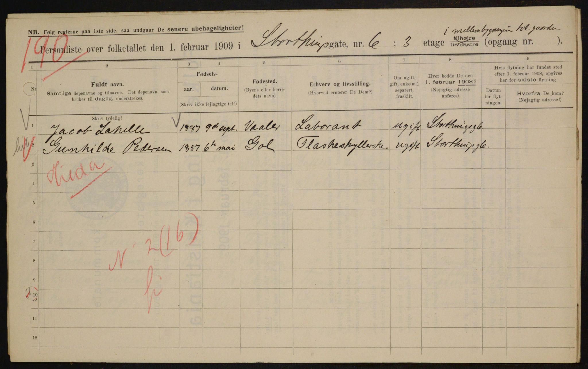 OBA, Municipal Census 1909 for Kristiania, 1909, p. 93603