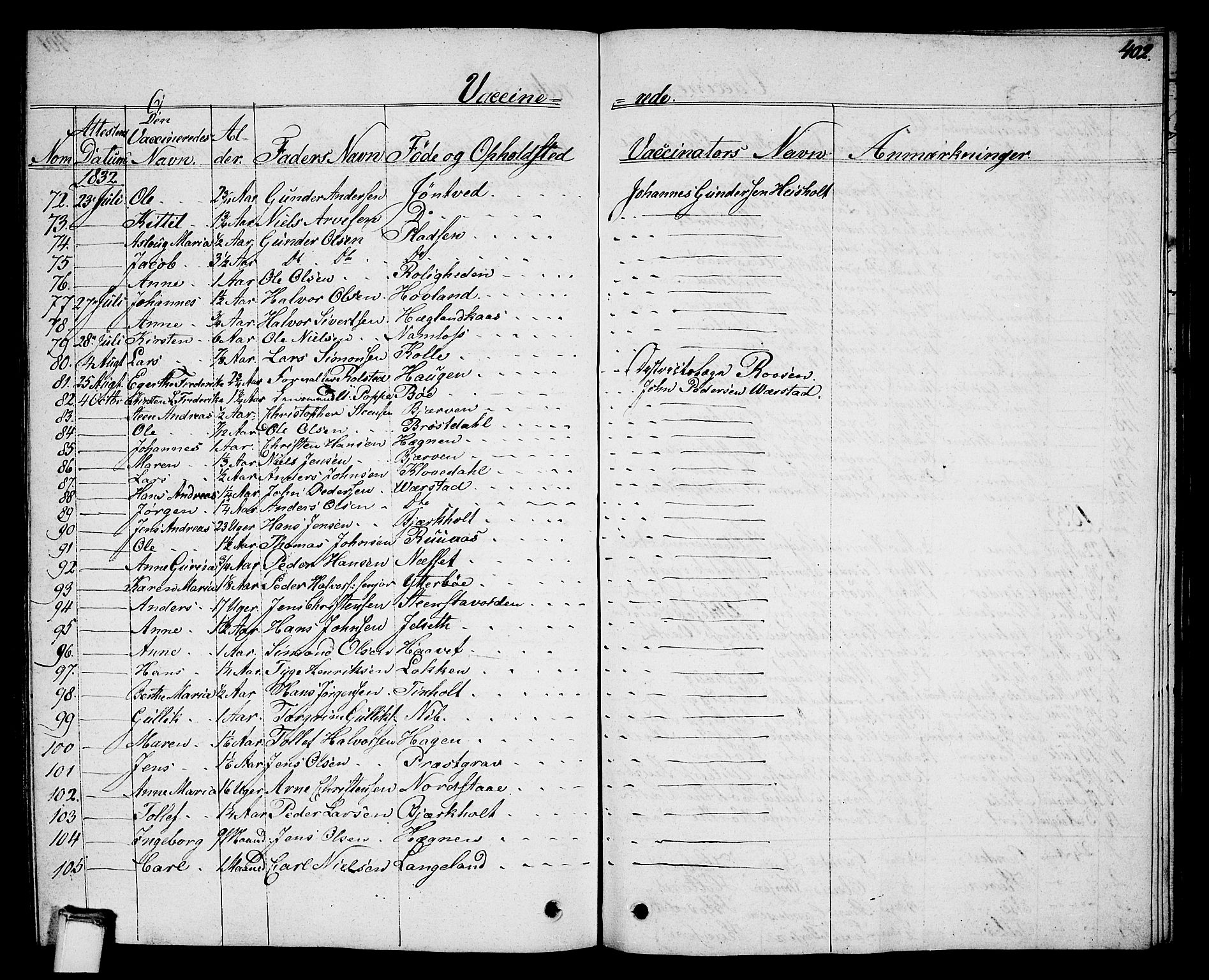 Holla kirkebøker, SAKO/A-272/G/Ga/L0002: Parish register (copy) no. I 2, 1830-1848, p. 402