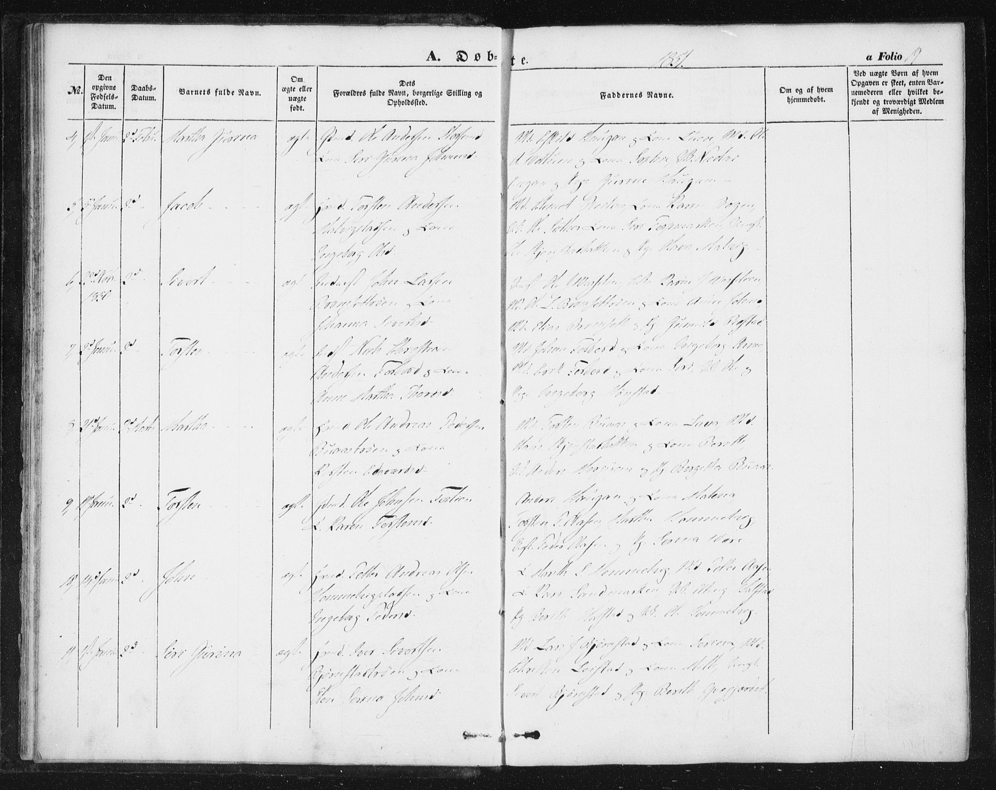 Ministerialprotokoller, klokkerbøker og fødselsregistre - Sør-Trøndelag, SAT/A-1456/616/L0407: Parish register (official) no. 616A04, 1848-1856, p. 19