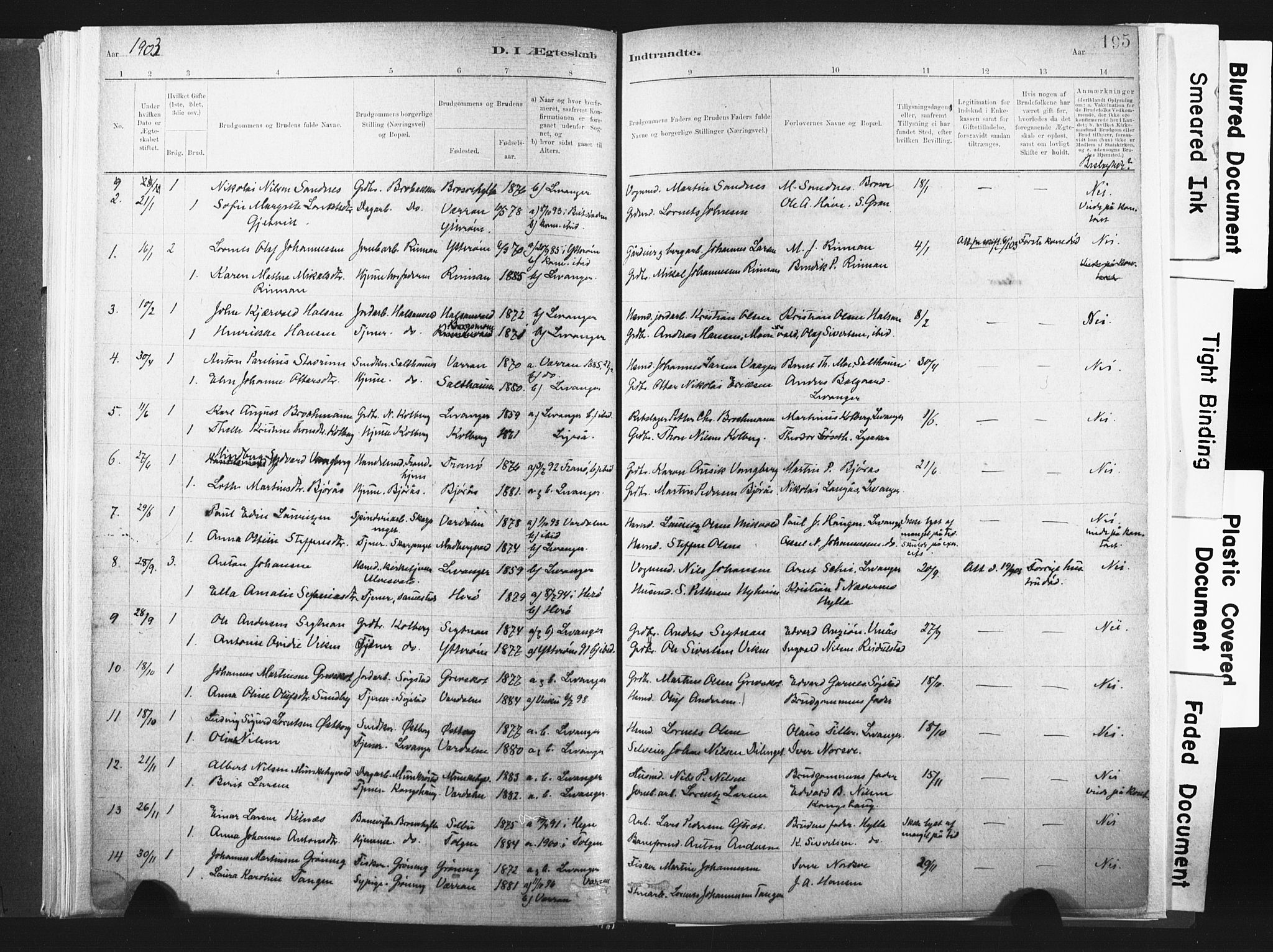 Ministerialprotokoller, klokkerbøker og fødselsregistre - Nord-Trøndelag, SAT/A-1458/721/L0207: Parish register (official) no. 721A02, 1880-1911, p. 195