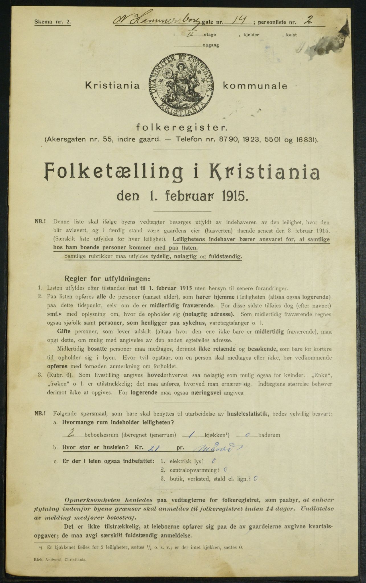 OBA, Municipal Census 1915 for Kristiania, 1915, p. 68879