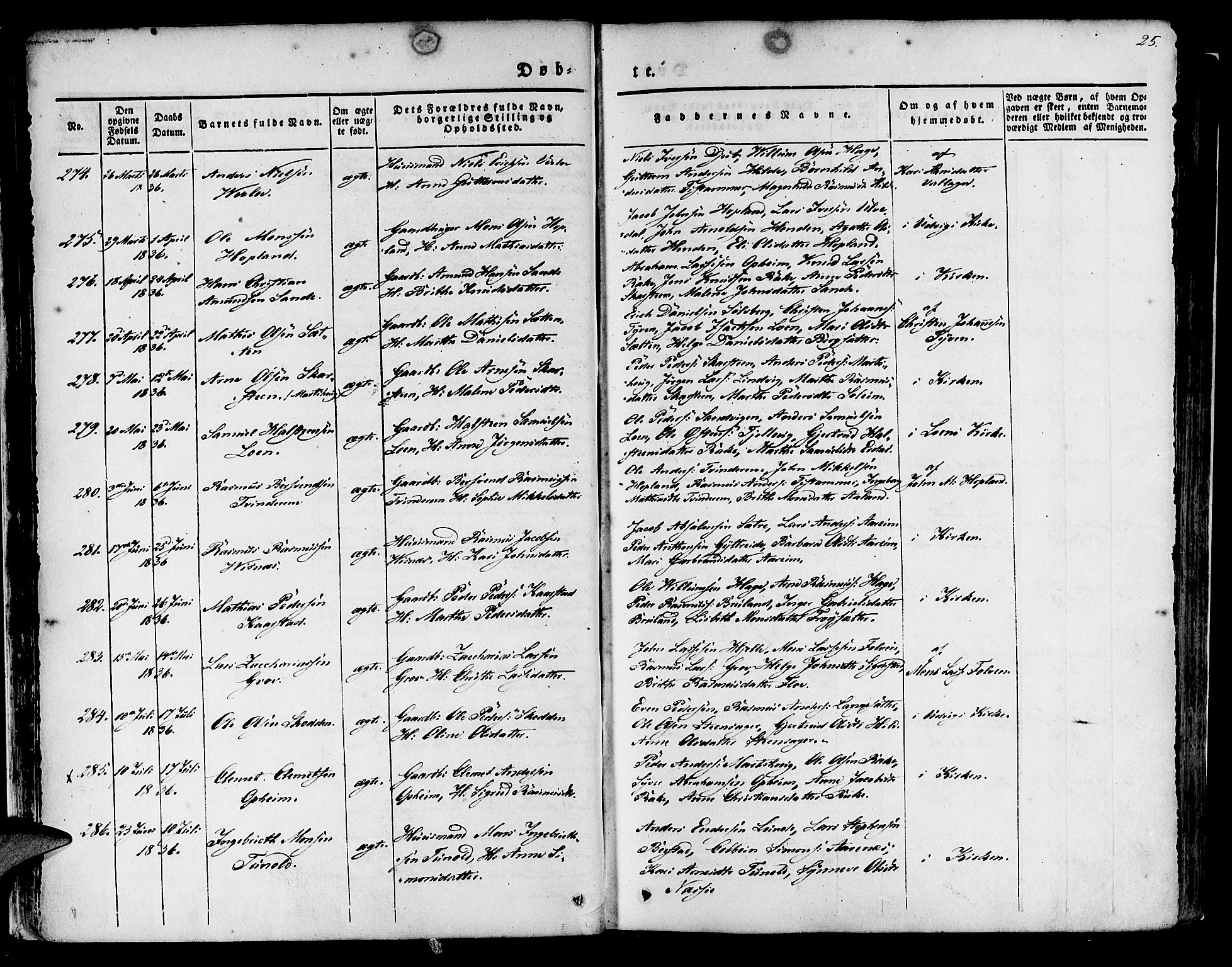 Innvik sokneprestembete, AV/SAB-A-80501: Parish register (official) no. A 4I, 1831-1846, p. 25