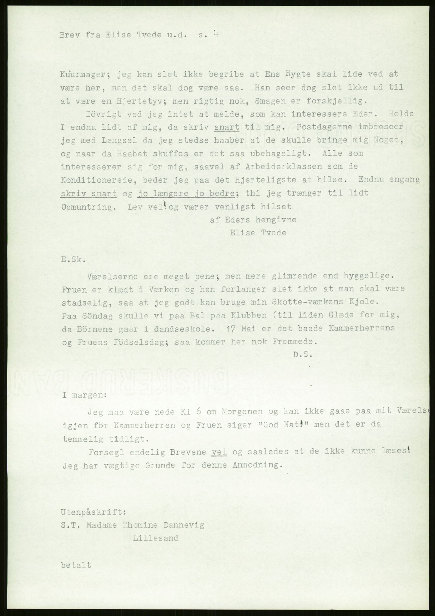 Samlinger til kildeutgivelse, Amerikabrevene, AV/RA-EA-4057/F/L0027: Innlån fra Aust-Agder: Dannevig - Valsgård, 1838-1914, p. 13