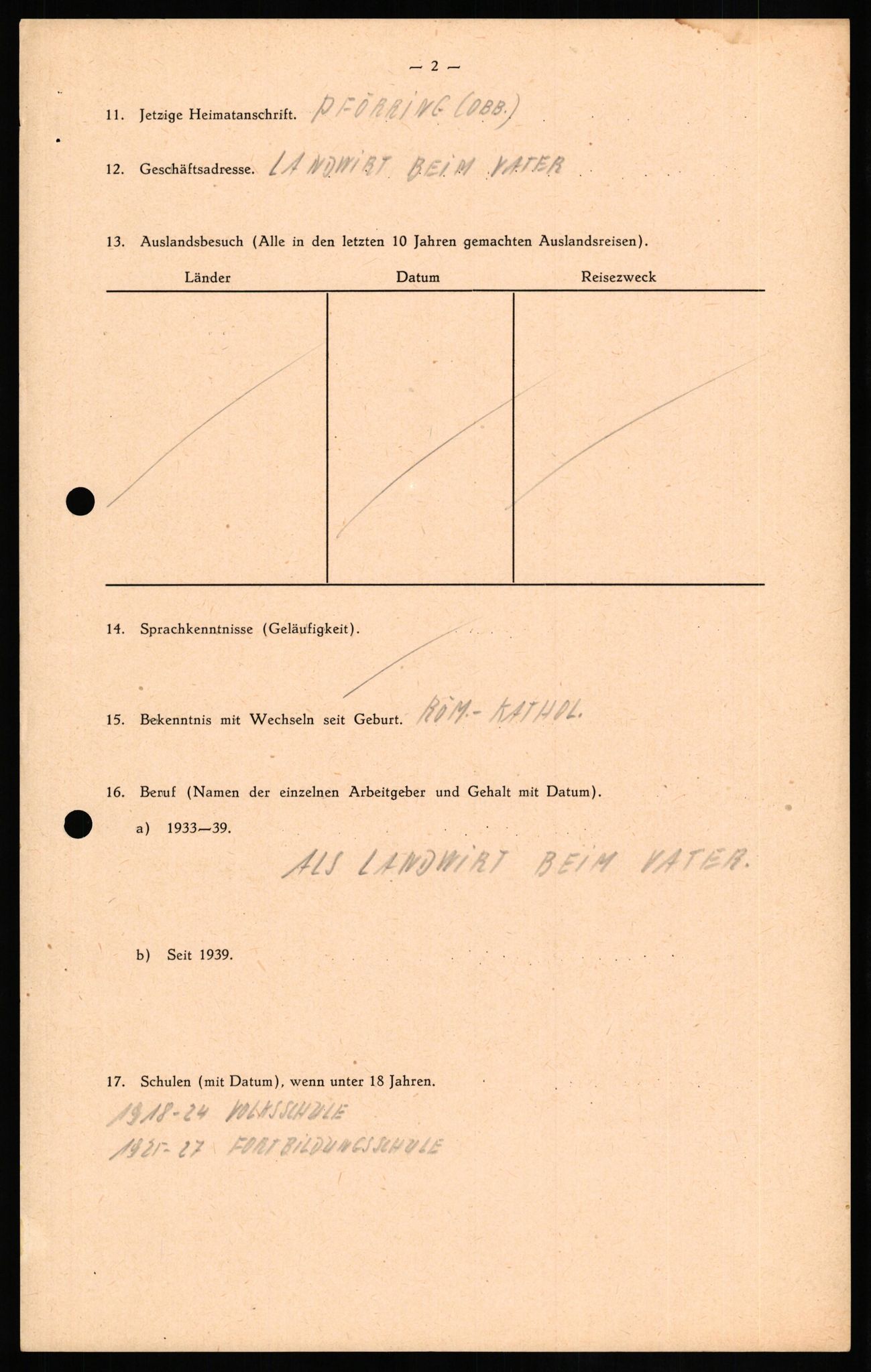 Forsvaret, Forsvarets overkommando II, AV/RA-RAFA-3915/D/Db/L0021: CI Questionaires. Tyske okkupasjonsstyrker i Norge. Tyskere., 1945-1946, p. 311