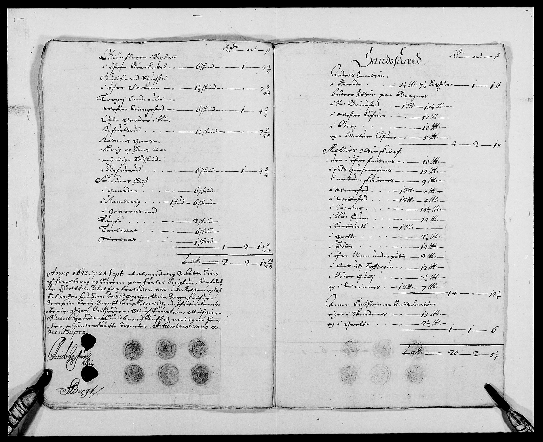 Rentekammeret inntil 1814, Reviderte regnskaper, Fogderegnskap, AV/RA-EA-4092/R24/L1570: Fogderegnskap Numedal og Sandsvær, 1679-1686, p. 126