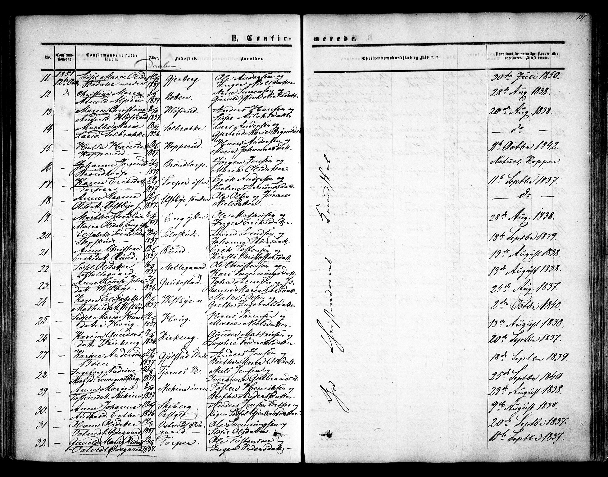 Rakkestad prestekontor Kirkebøker, AV/SAO-A-2008/F/Fa/L0009: Parish register (official) no. I 9, 1850-1856, p. 137