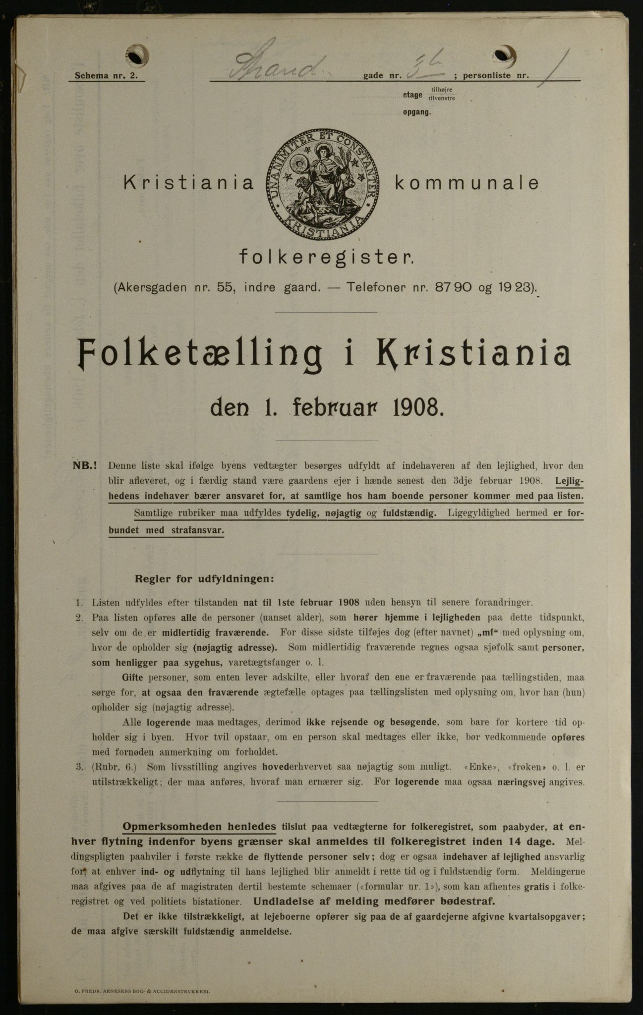 OBA, Municipal Census 1908 for Kristiania, 1908, p. 93256