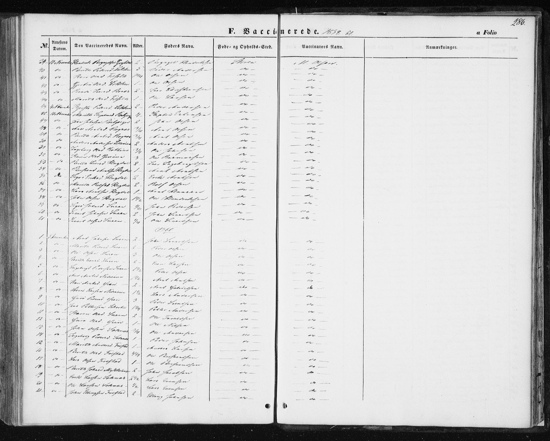 Ministerialprotokoller, klokkerbøker og fødselsregistre - Sør-Trøndelag, AV/SAT-A-1456/687/L1000: Parish register (official) no. 687A06, 1848-1869, p. 286