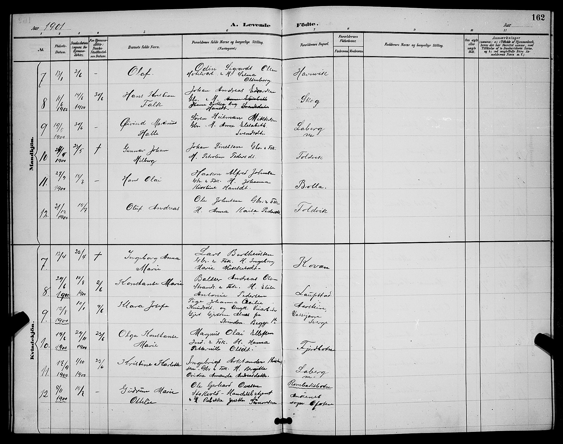 Ibestad sokneprestembete, SATØ/S-0077/H/Ha/Hab/L0008klokker: Parish register (copy) no. 8, 1890-1903, p. 162