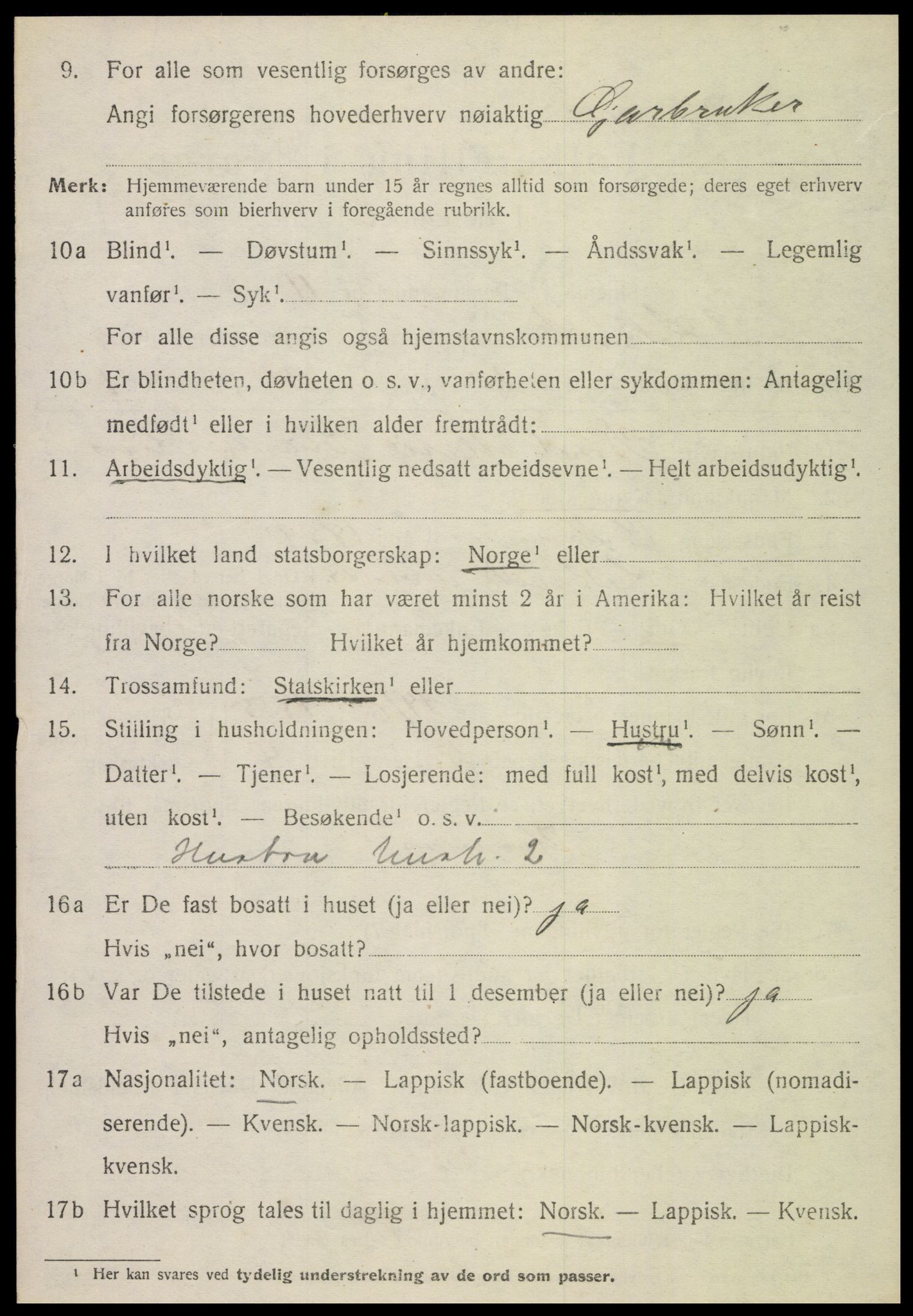 SAT, 1920 census for Leksvik, 1920, p. 7177