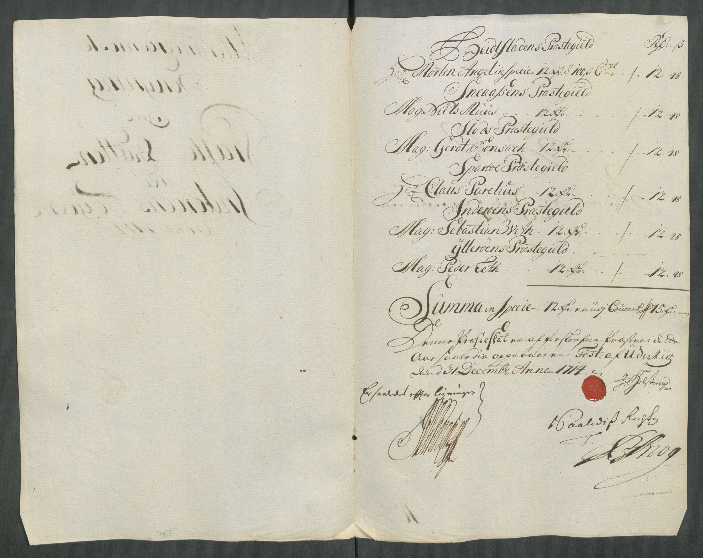 Rentekammeret inntil 1814, Reviderte regnskaper, Fogderegnskap, AV/RA-EA-4092/R63/L4322: Fogderegnskap Inderøy, 1714, p. 182