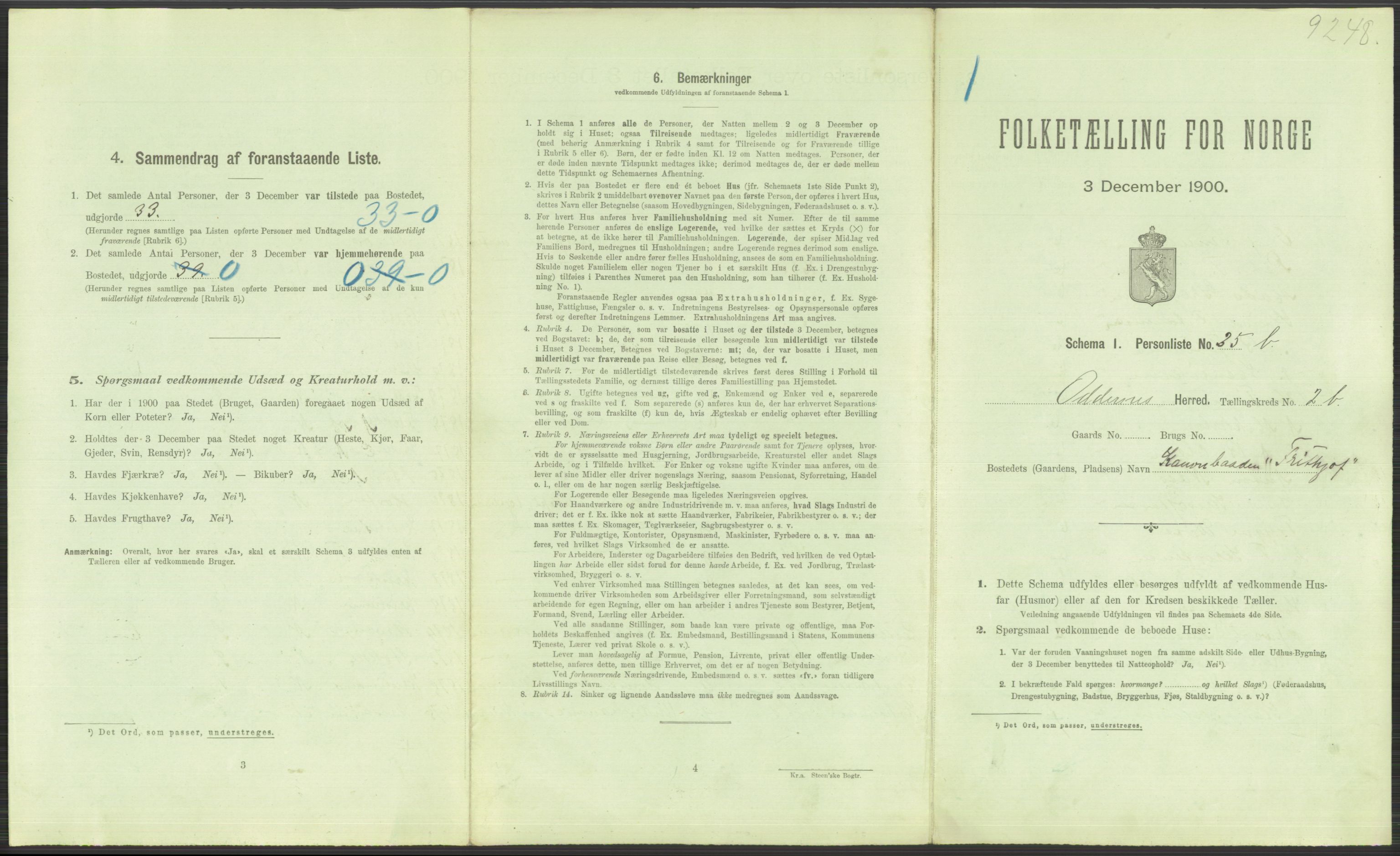 RA, 1900 Census - ship lists from ships in Norwegian harbours, harbours abroad and at sea, 1900, p. 3327