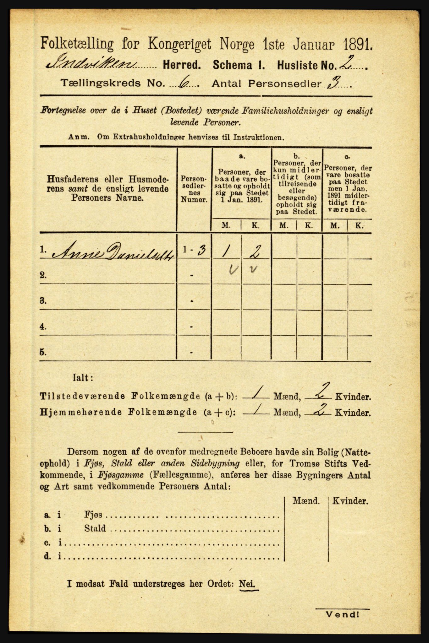 RA, 1891 census for 1447 Innvik, 1891, p. 2193