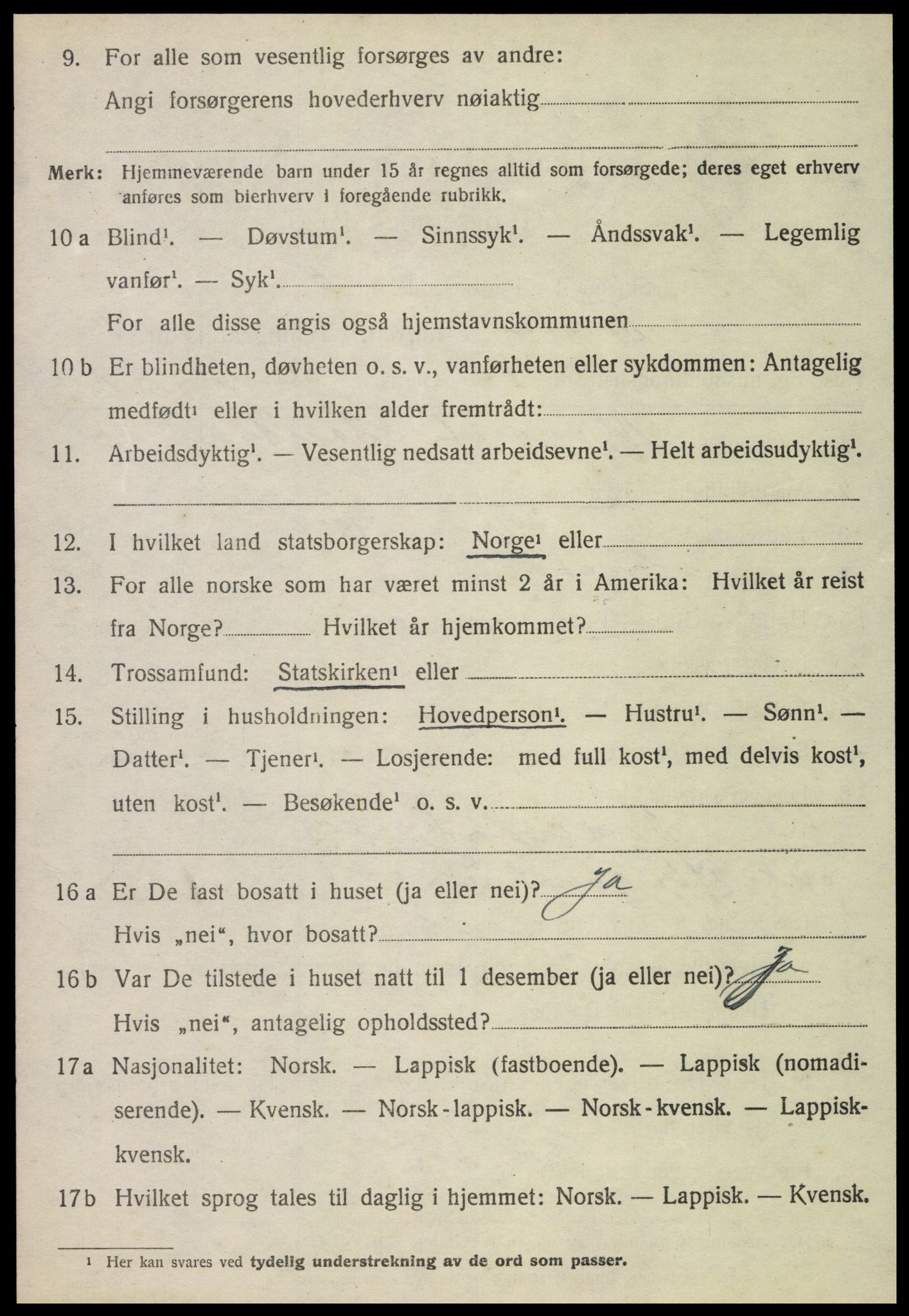 SAT, 1920 census for Frosta, 1920, p. 1027