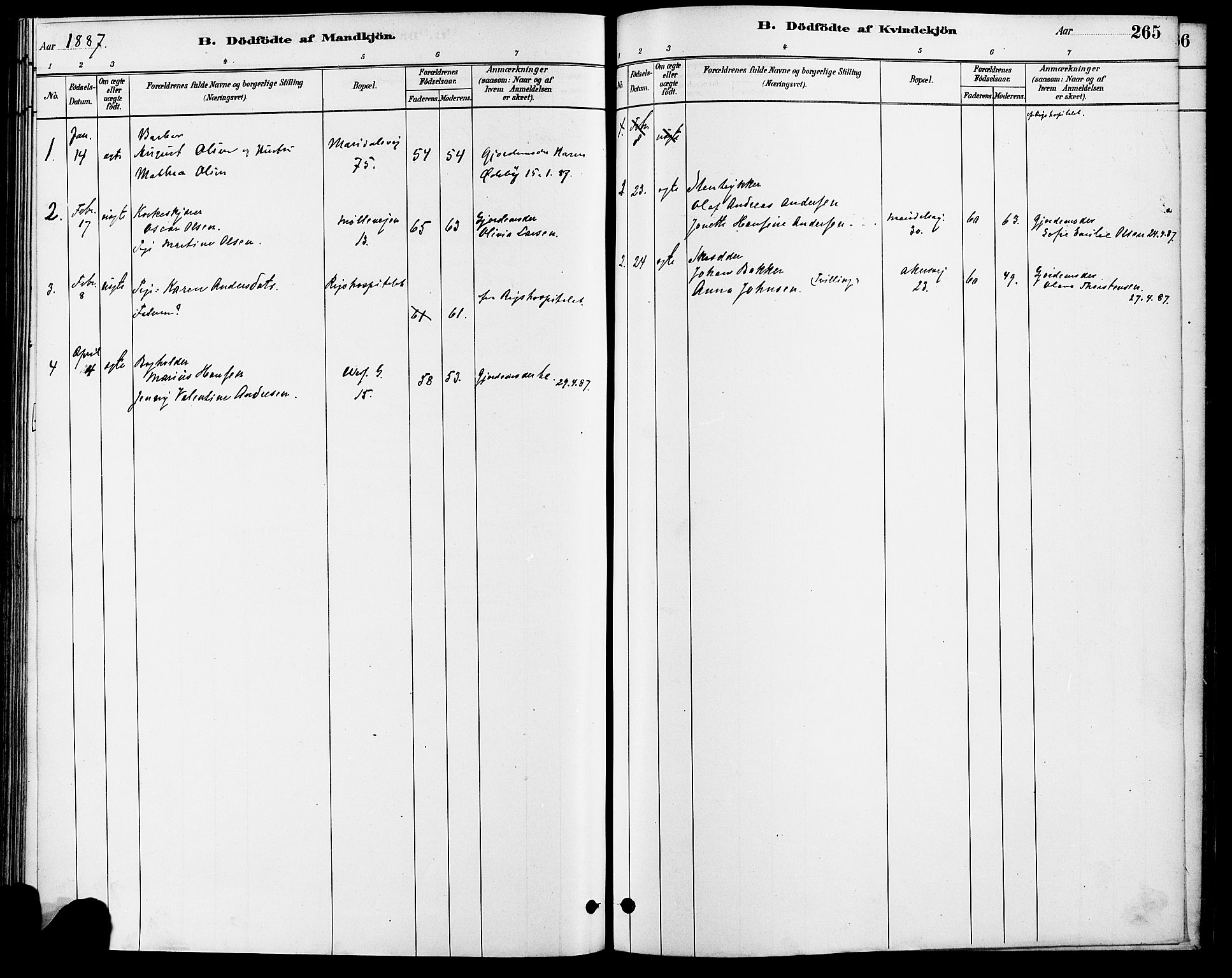 Gamle Aker prestekontor Kirkebøker, SAO/A-10617a/F/L0006: Parish register (official) no. 6, 1880-1887, p. 265