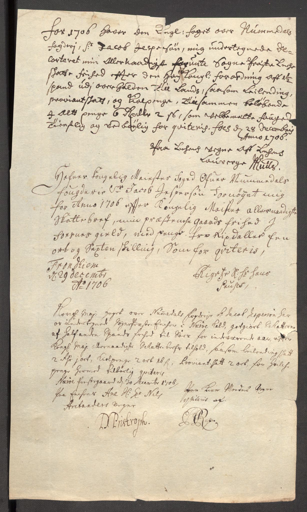 Rentekammeret inntil 1814, Reviderte regnskaper, Fogderegnskap, AV/RA-EA-4092/R64/L4429: Fogderegnskap Namdal, 1705-1706, p. 386