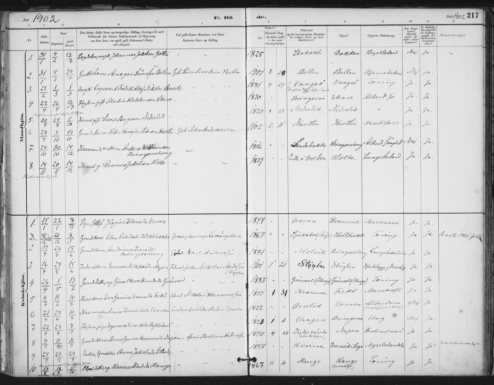 Ministerialprotokoller, klokkerbøker og fødselsregistre - Møre og Romsdal, SAT/A-1454/503/L0037: Parish register (official) no. 503A05, 1884-1900, p. 217