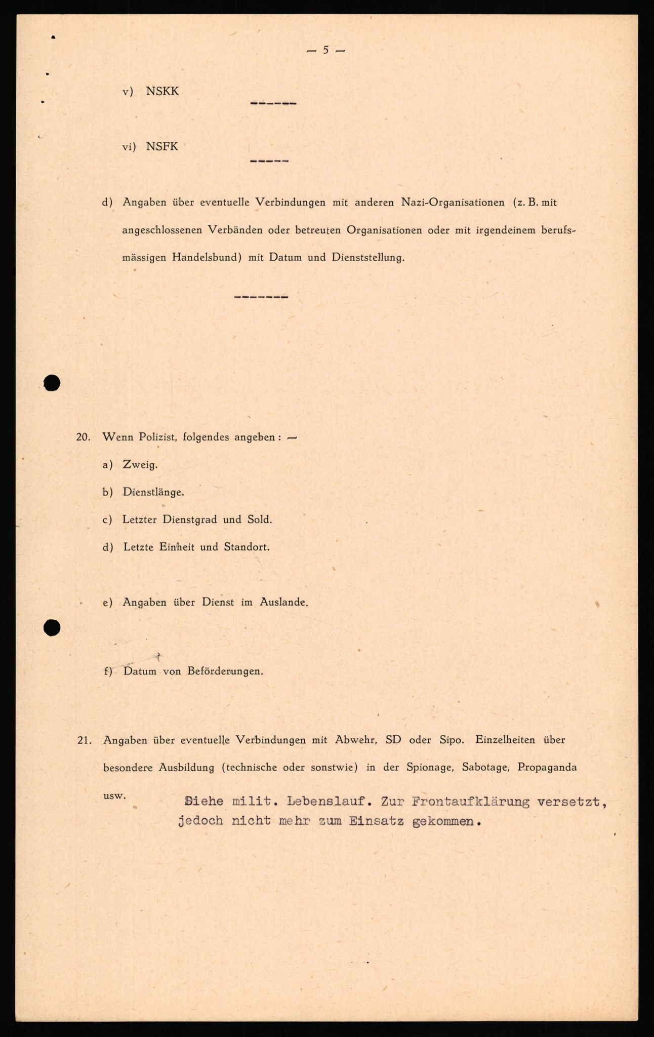 Forsvaret, Forsvarets overkommando II, AV/RA-RAFA-3915/D/Db/L0032: CI Questionaires. Tyske okkupasjonsstyrker i Norge. Tyskere., 1945-1946, p. 375