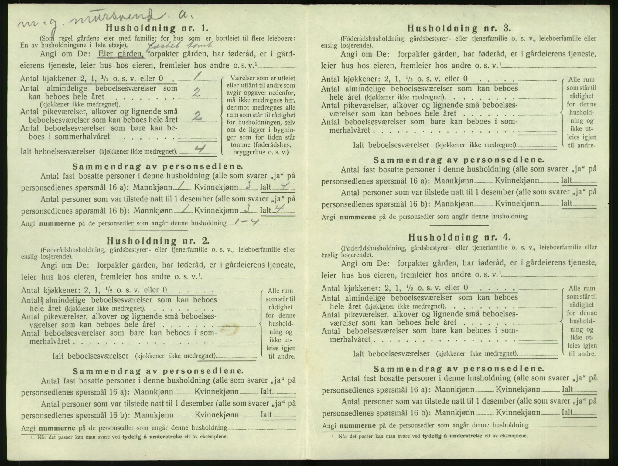 SAT, 1920 census for Stordal, 1920, p. 173