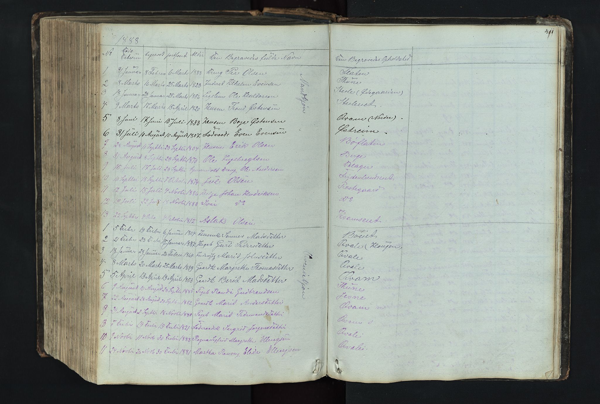 Vang prestekontor, Valdres, SAH/PREST-140/H/Hb/L0004: Parish register (copy) no. 4, 1835-1892, p. 411